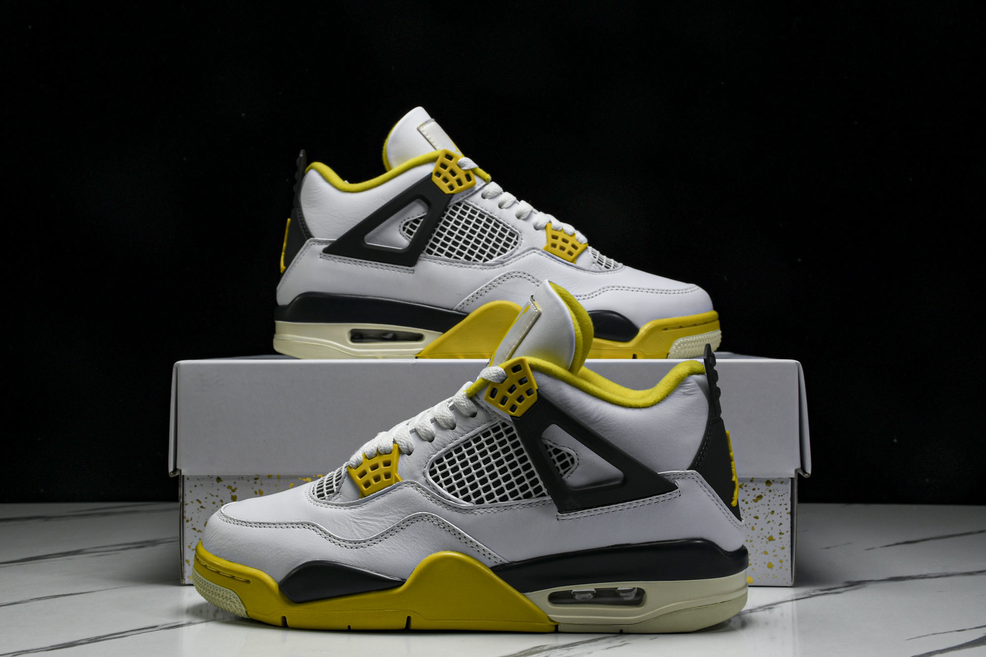 Air Jordan 4 Retro 白雷公 白黄 AQ9129-101 #YZ015大厂出品原楦原纸板