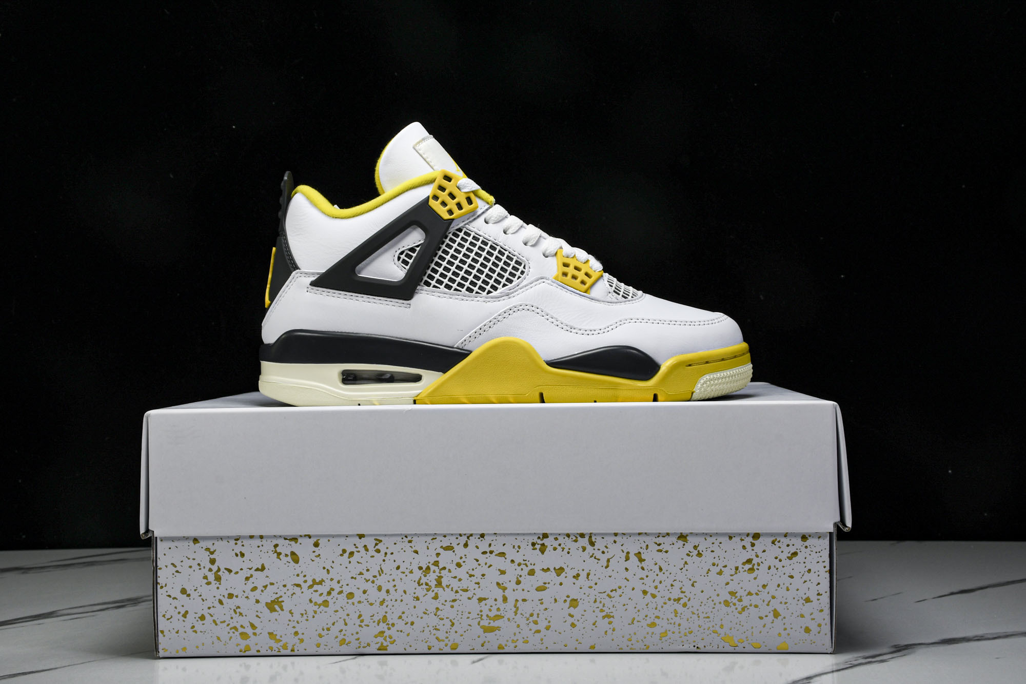 Air Jordan 4 Retro 白雷公 白黄 AQ9129-101 #YZ015大厂出品原楦原纸板