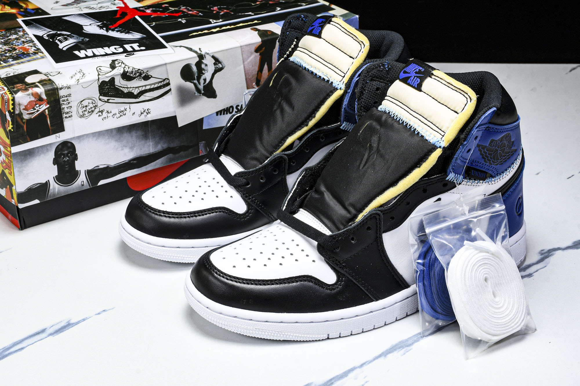 Fragment x Union x Air Jordan 1 Retro AJ1 乔1全新解构皇家蓝 