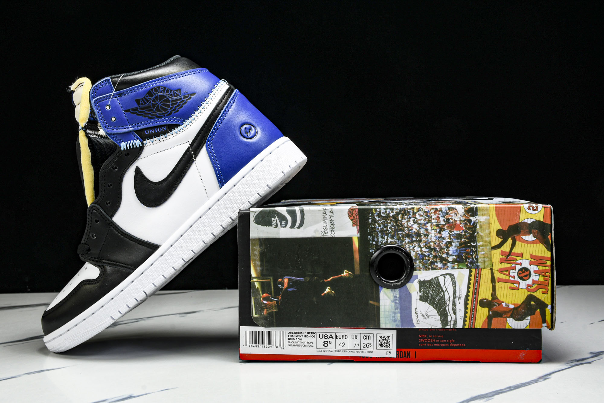Fragment x Union x Air Jordan 1 Retro AJ1 乔1全新解构皇家蓝 
