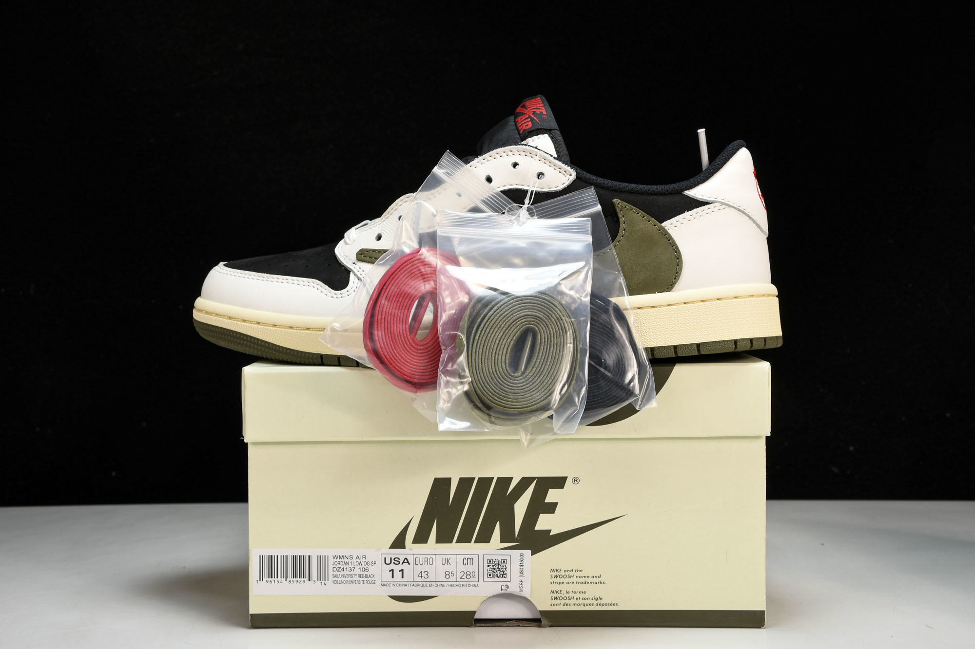 Travis Scott x Air Jordan 1 Low OG WMNS“Olive”橄榄绿 倒钩