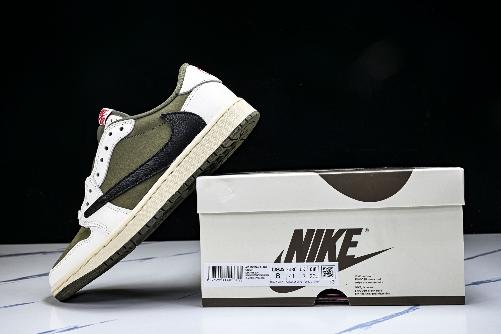 Travis Scott x Air Jordan 1 Low OG“Medium Olive”米绿 D