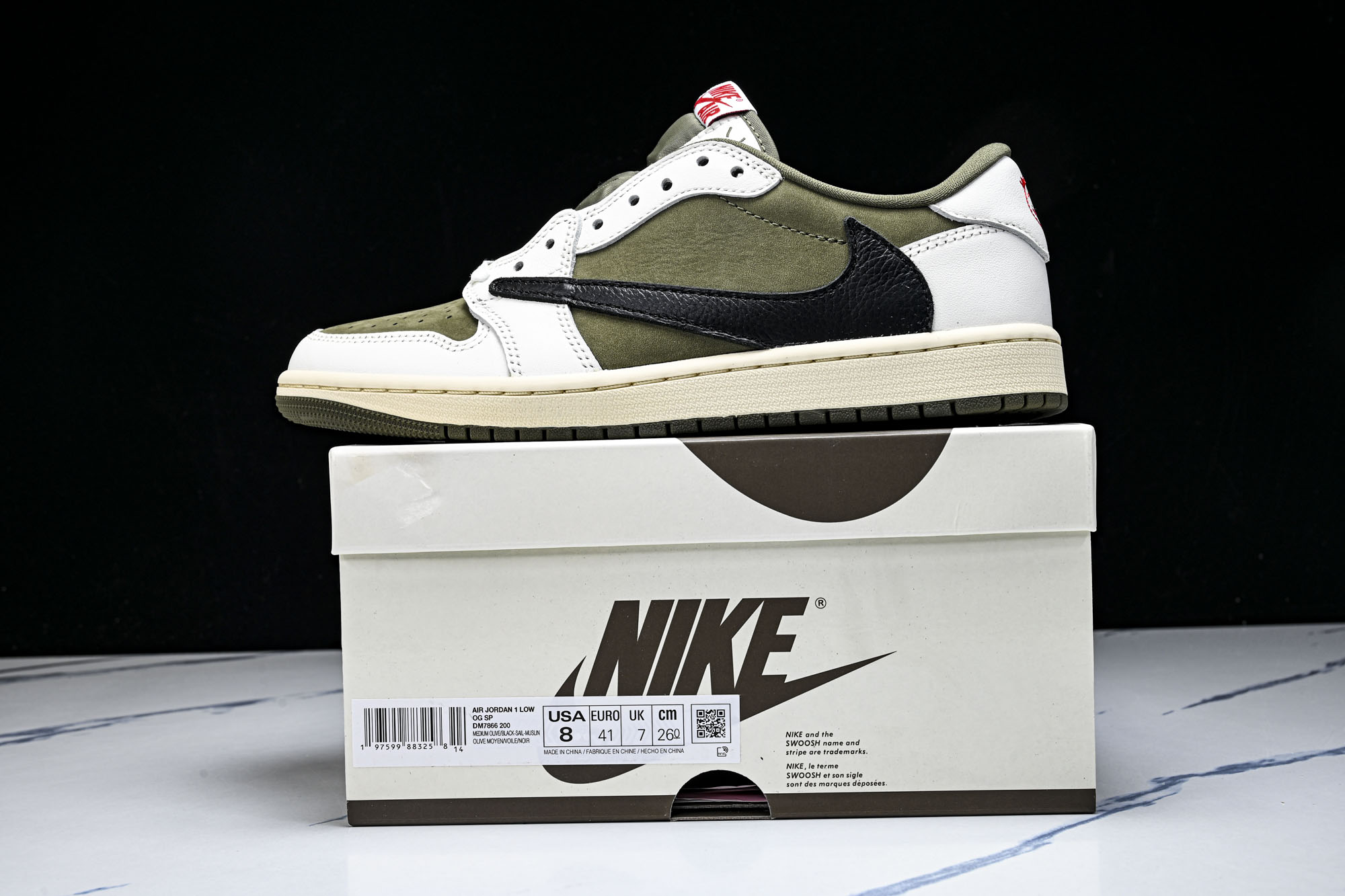 Travis Scott x Air Jordan 1 Low OG“Medium Olive”米绿 D