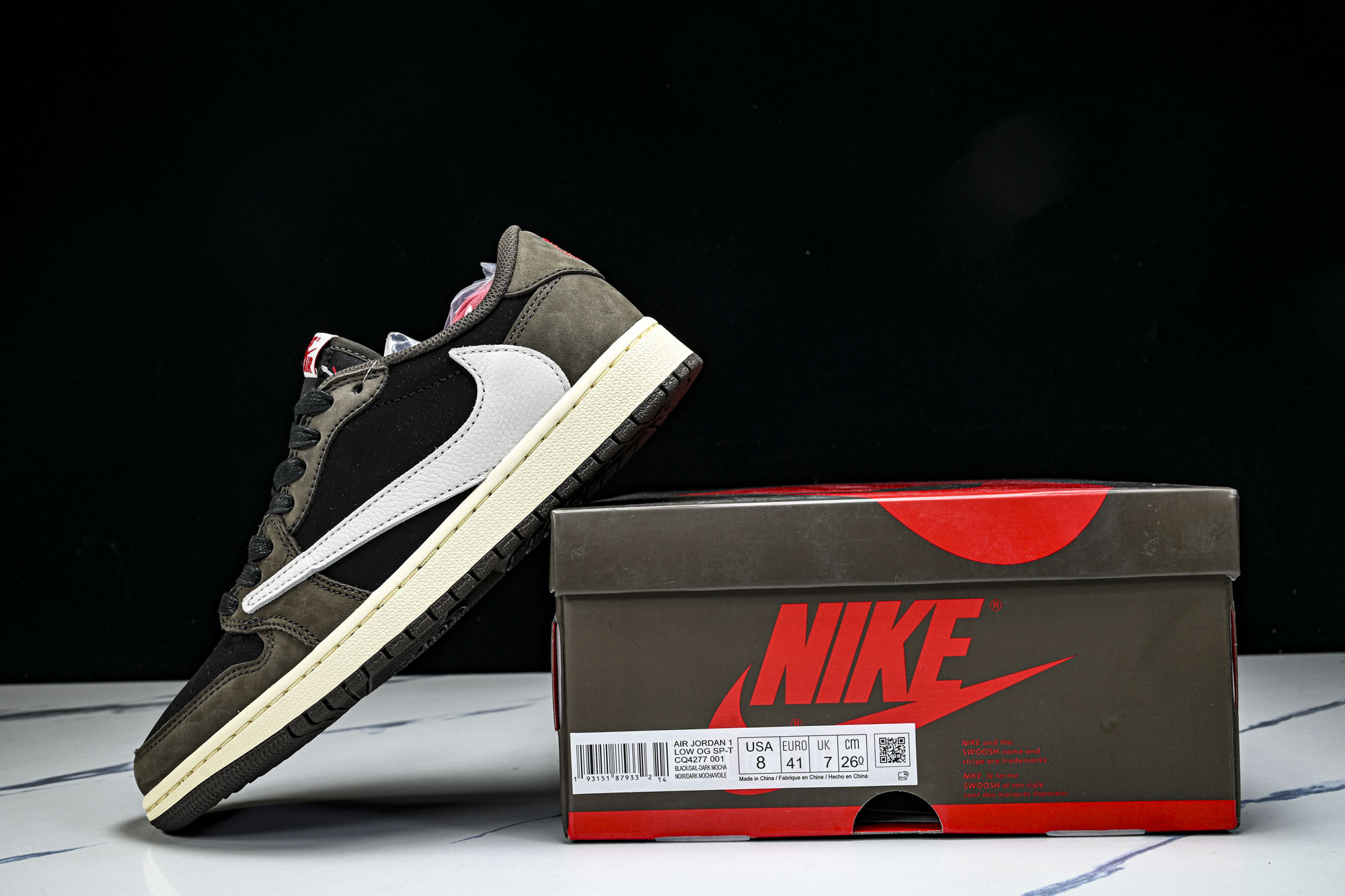 Travis Scott x Air Jordan 1 Low 低帮 倒钩 深棕 CQ4277-001 