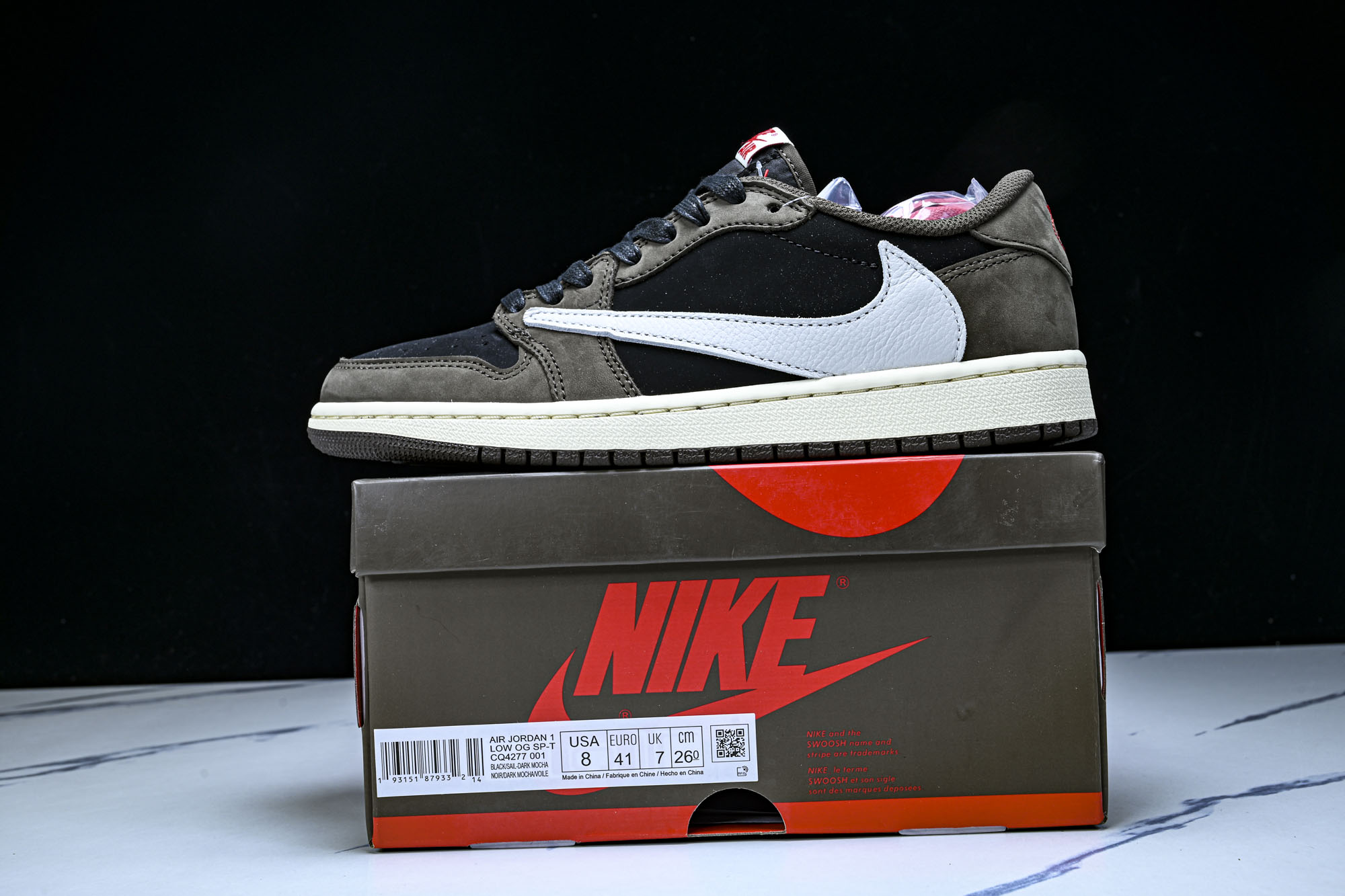 Travis Scott x Air Jordan 1 Low 低帮 倒钩 深棕 CQ4277-001 