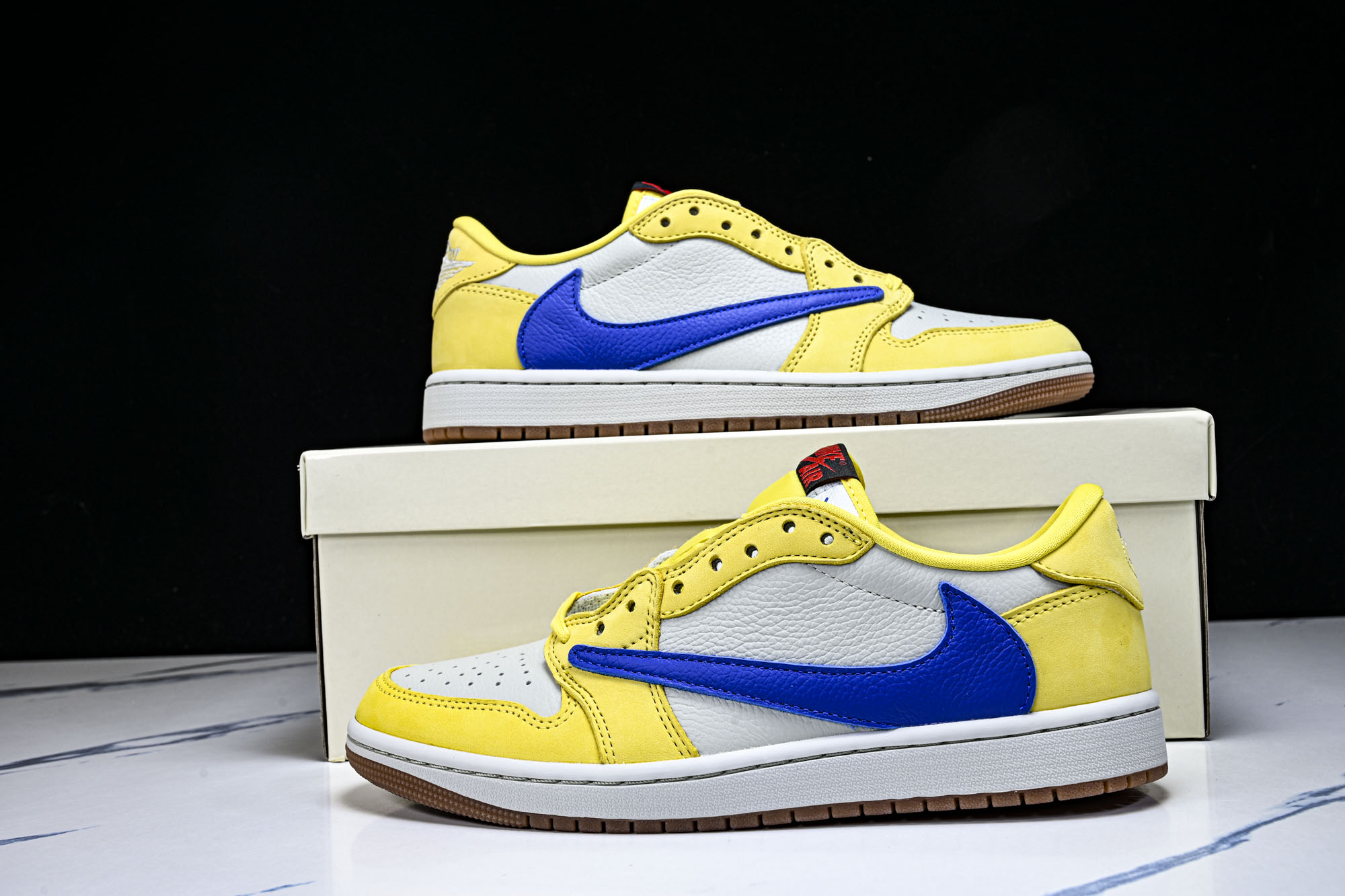 WMNS Travis Scott x Air Jordan AJ 1 Low“Canary”金丝雀 淡