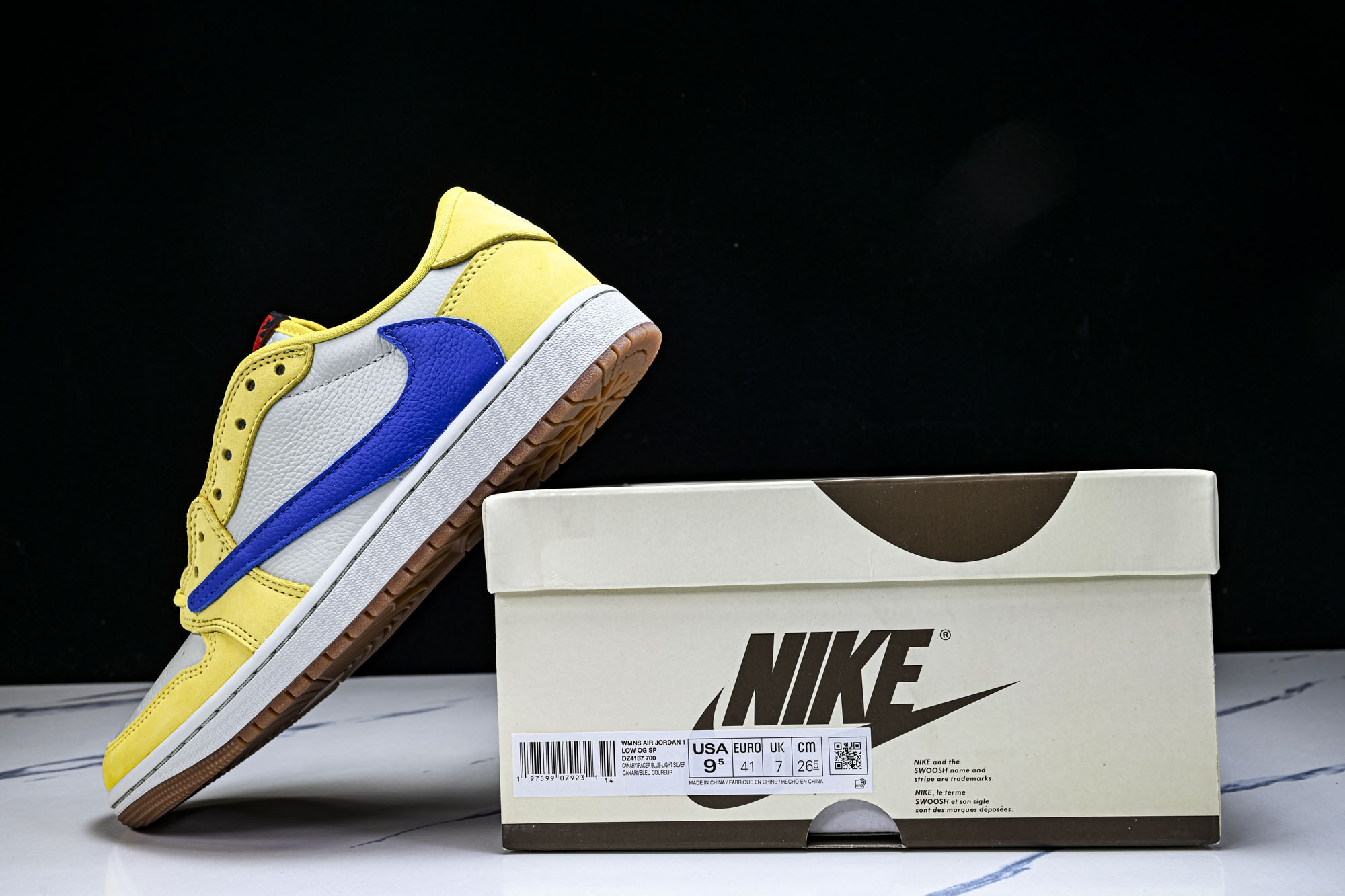 WMNS Travis Scott x Air Jordan AJ 1 Low“Canary”金丝雀 淡