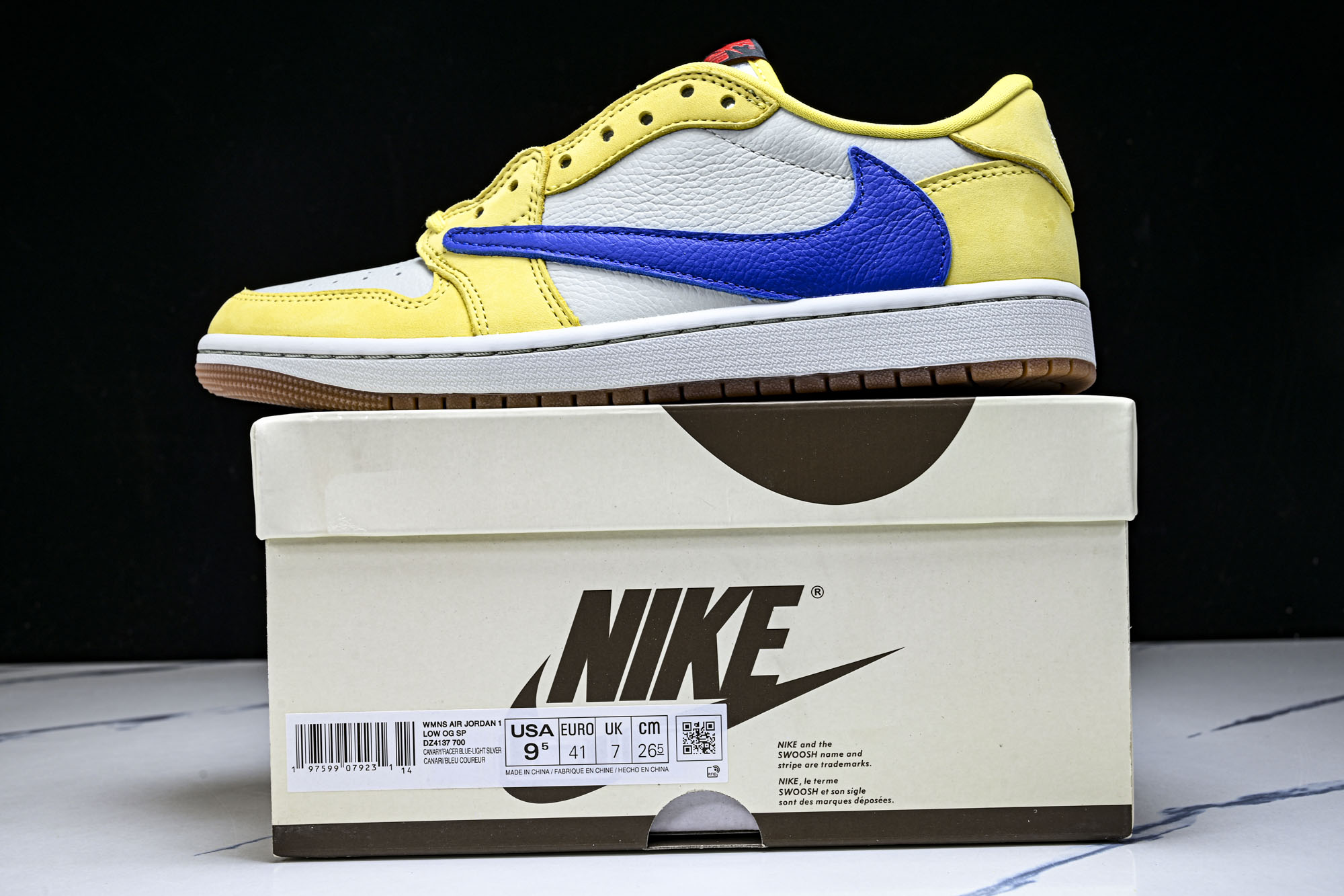 WMNS Travis Scott x Air Jordan AJ 1 Low“Canary”金丝雀 淡