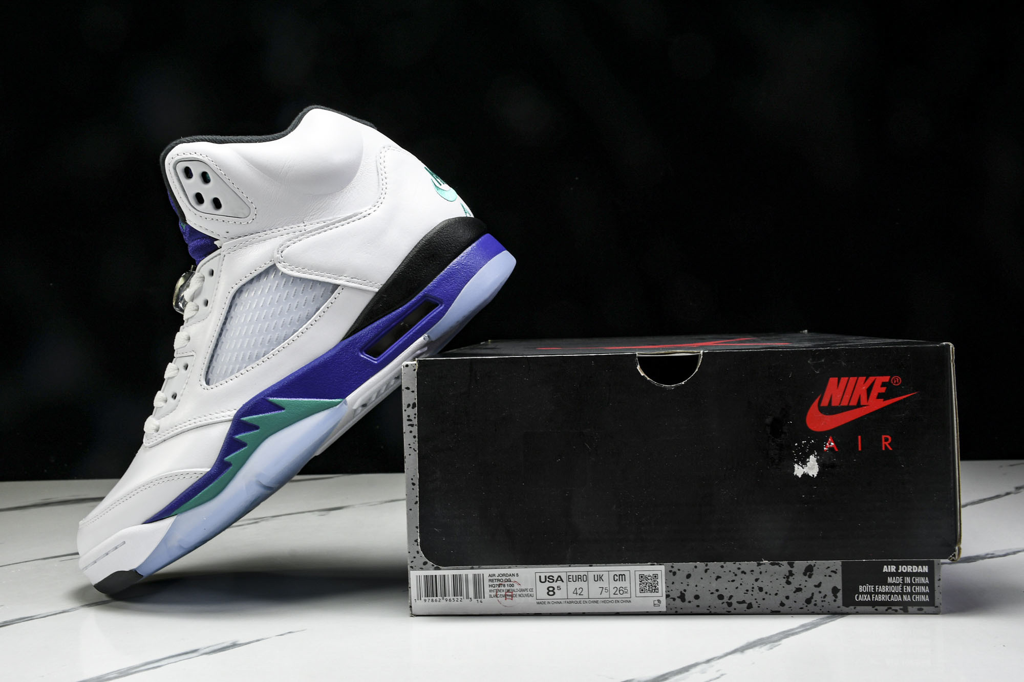 Air Jordan 5 OG 复刻 白葡萄冰-翡翠 HQ7978-100 #YZ01540.5 41 