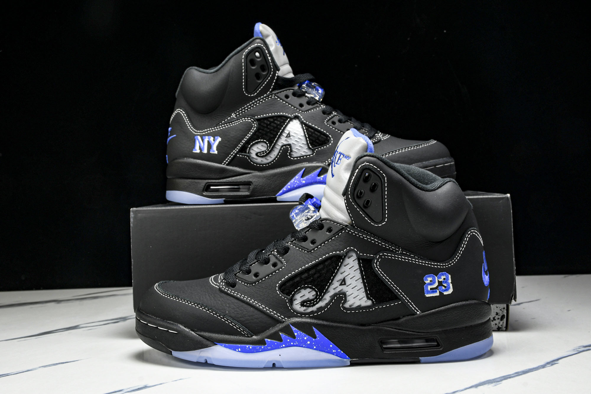 Awake NY x Air Jordan 5 联名款黑蓝 DV4982-004 #YZ015大厂出品原