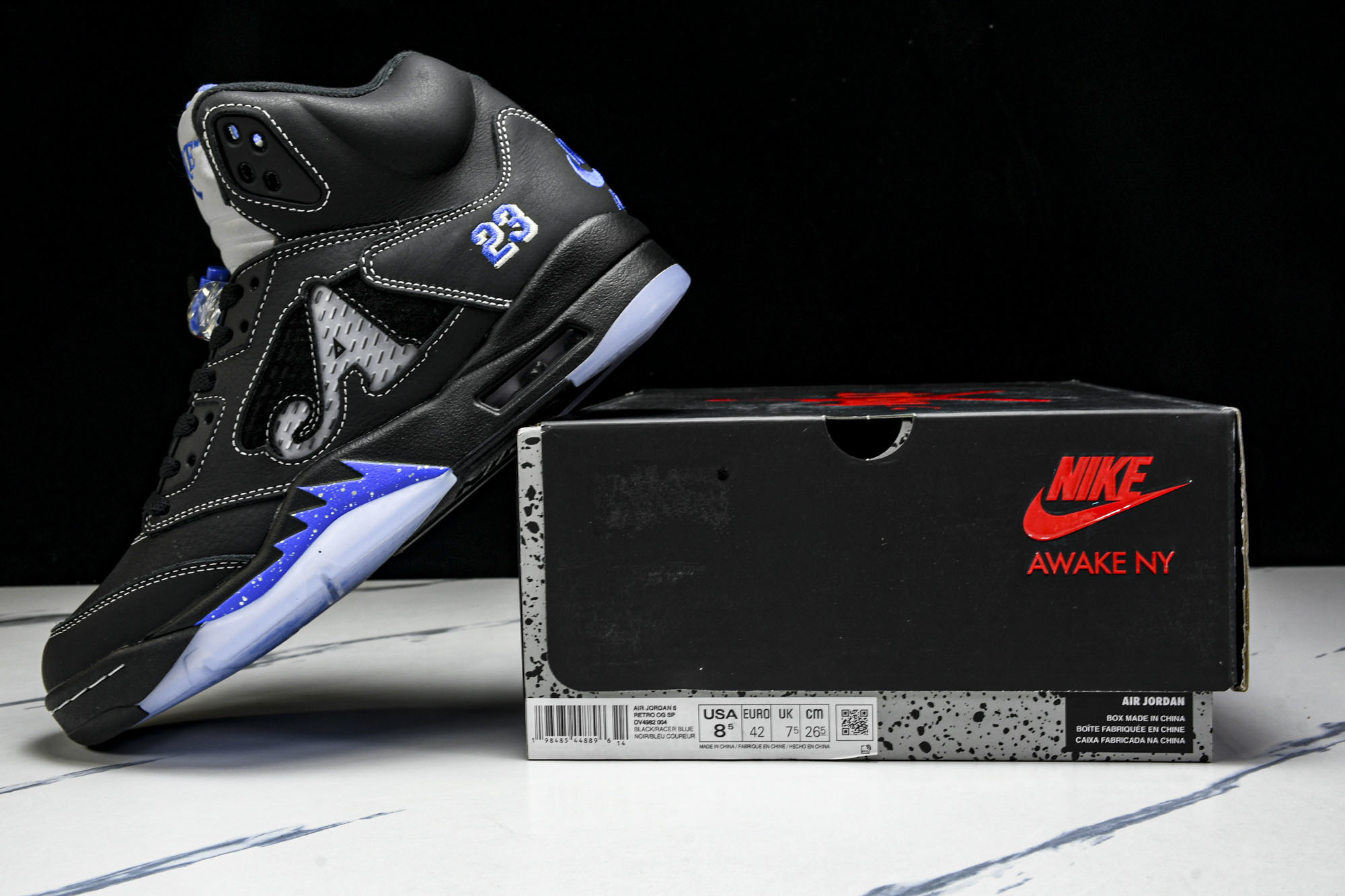 Awake NY x Air Jordan 5 联名款黑蓝 DV4982-004 #YZ015大厂出品原