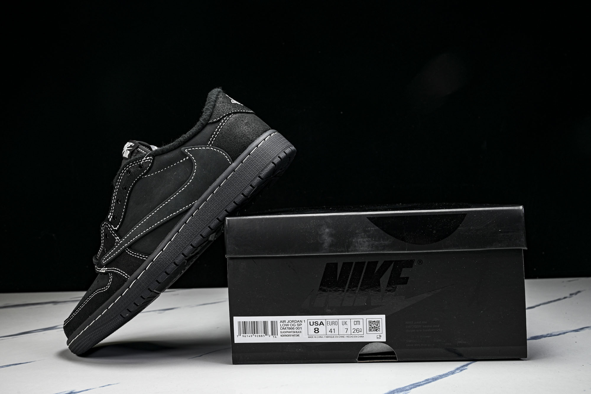 Travis Scott x Air Jordan 1 Low OG 'Black Phantom'全黑