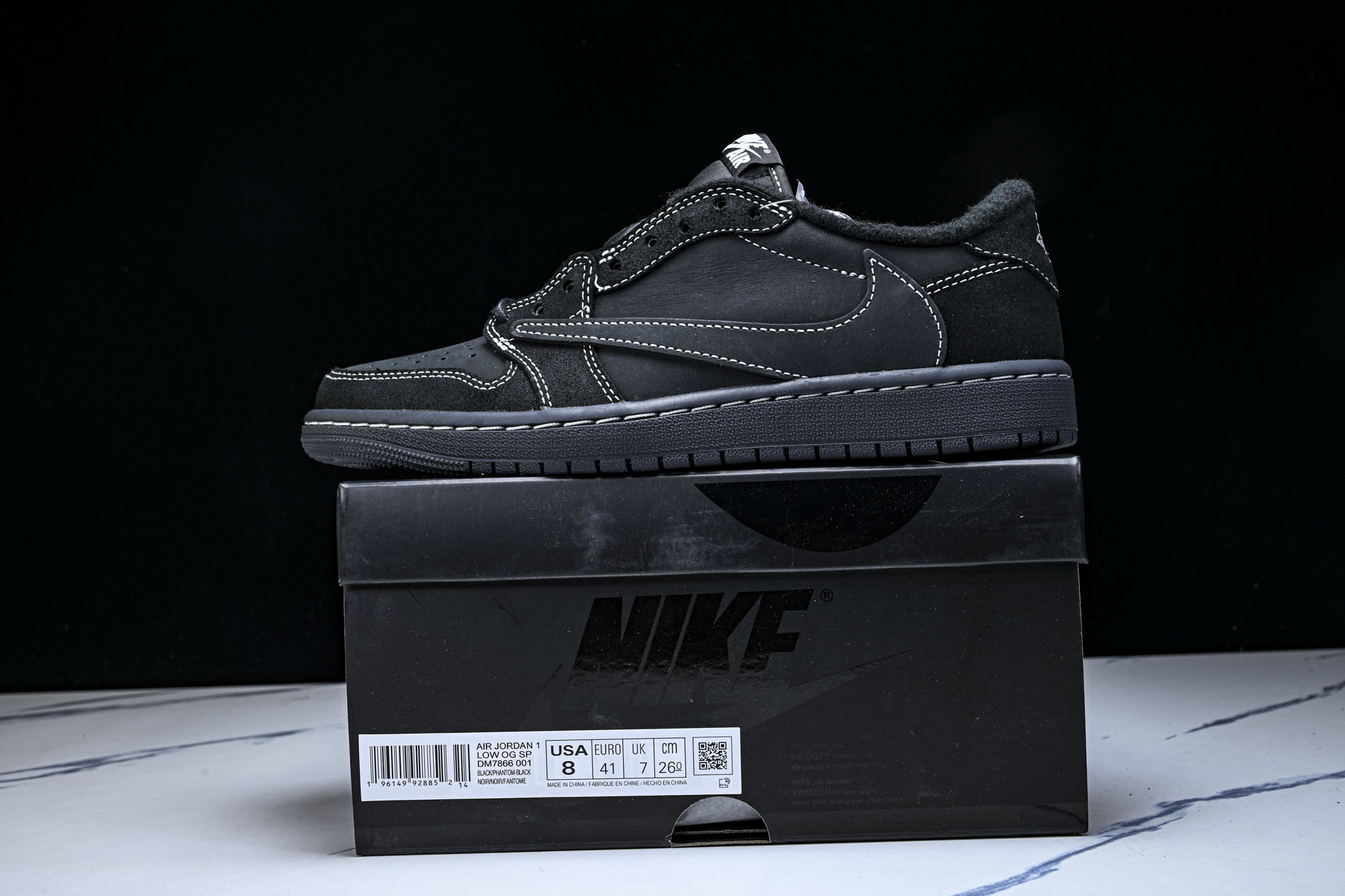 Travis Scott x Air Jordan 1 Low OG 'Black Phantom'全黑