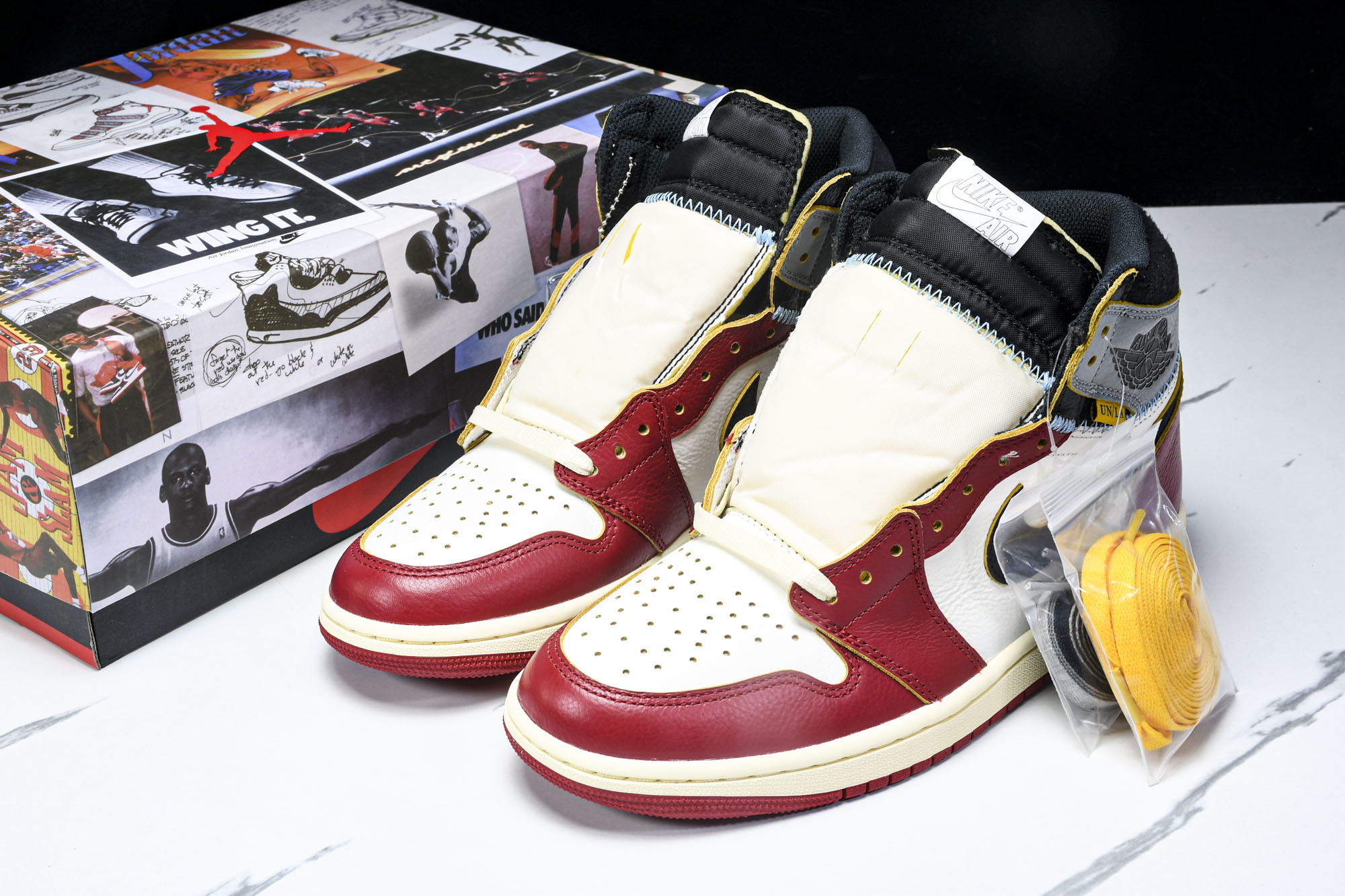Union x Air Jordan 1 Retro High AJ1 乔1影子芝加哥 高帮篮球鞋 HV