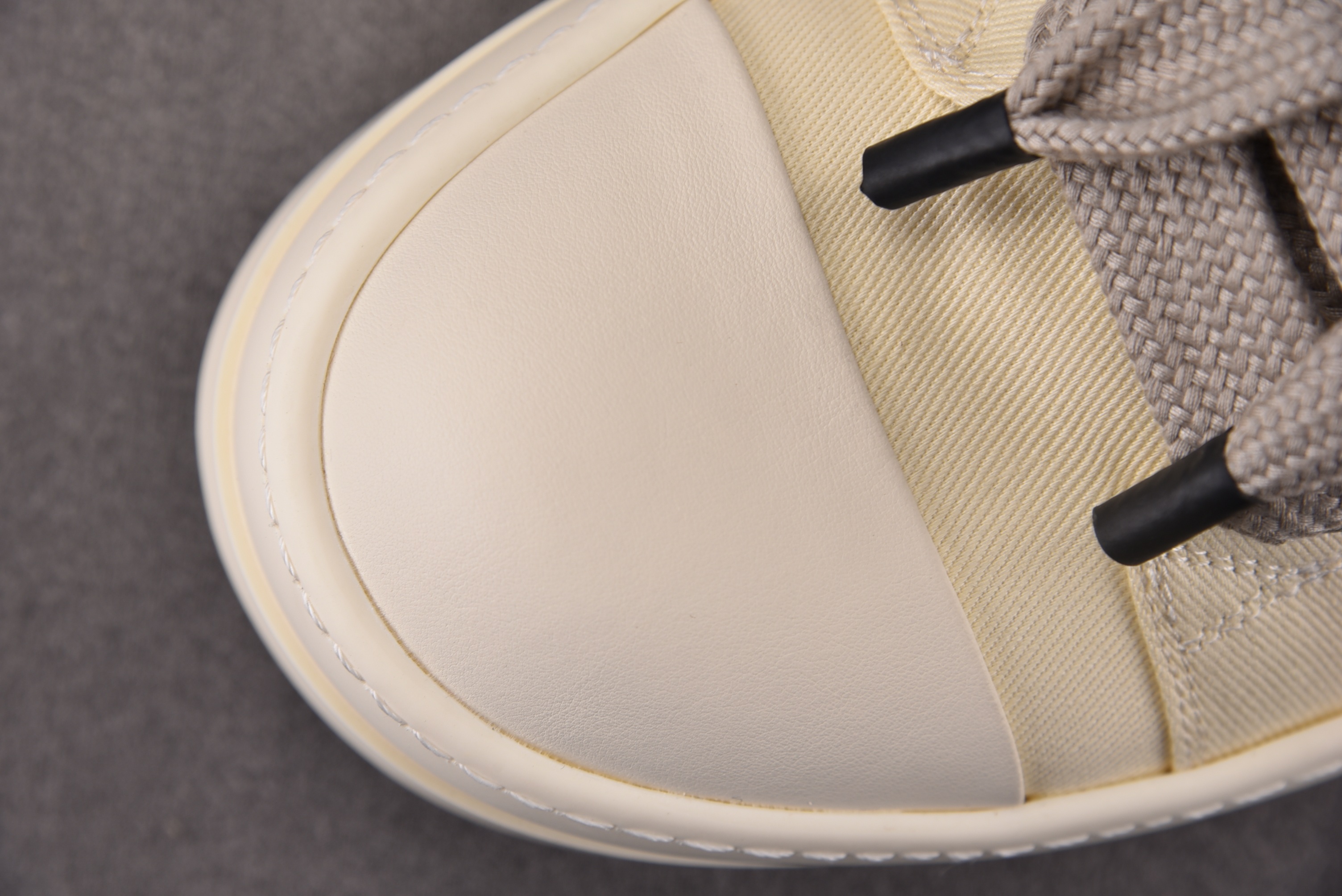 RICK OWENS_RO 厚底奶白 帆布条纹 YZ022-136-46