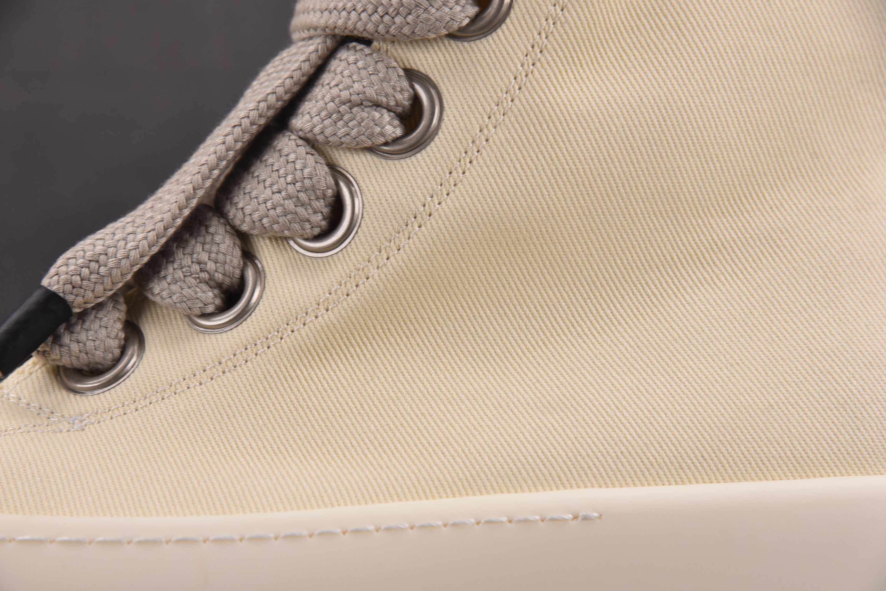 RICK OWENS_RO 厚底奶白 帆布条纹 YZ022-136-46