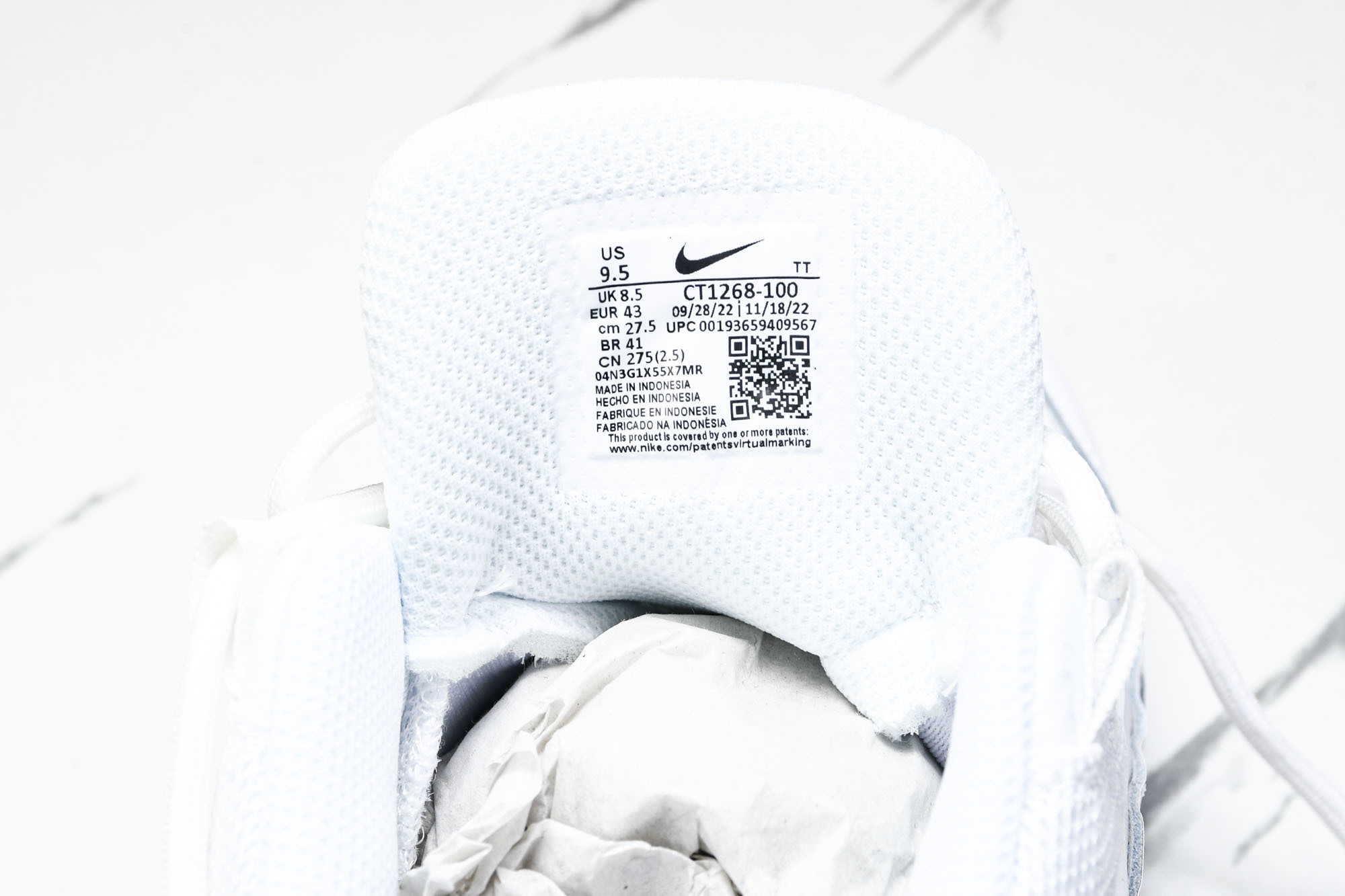 纯原Denham x NK Air Max 95 全白 跑步鞋 CT1268 100 #YZ001-1原