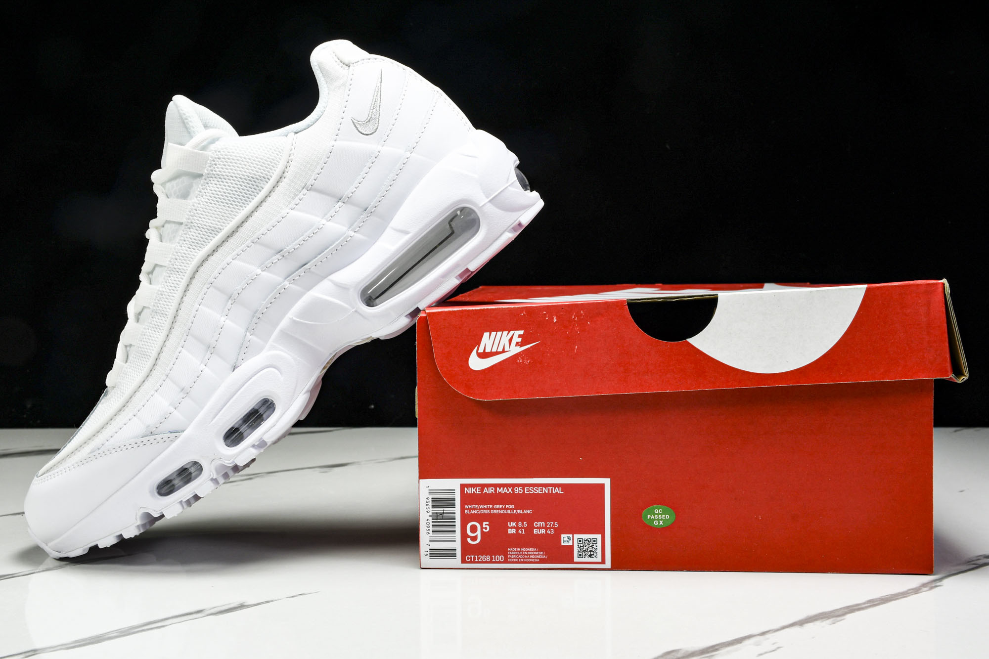 纯原Denham x NK Air Max 95 全白 跑步鞋 CT1268 100 #YZ001-1原