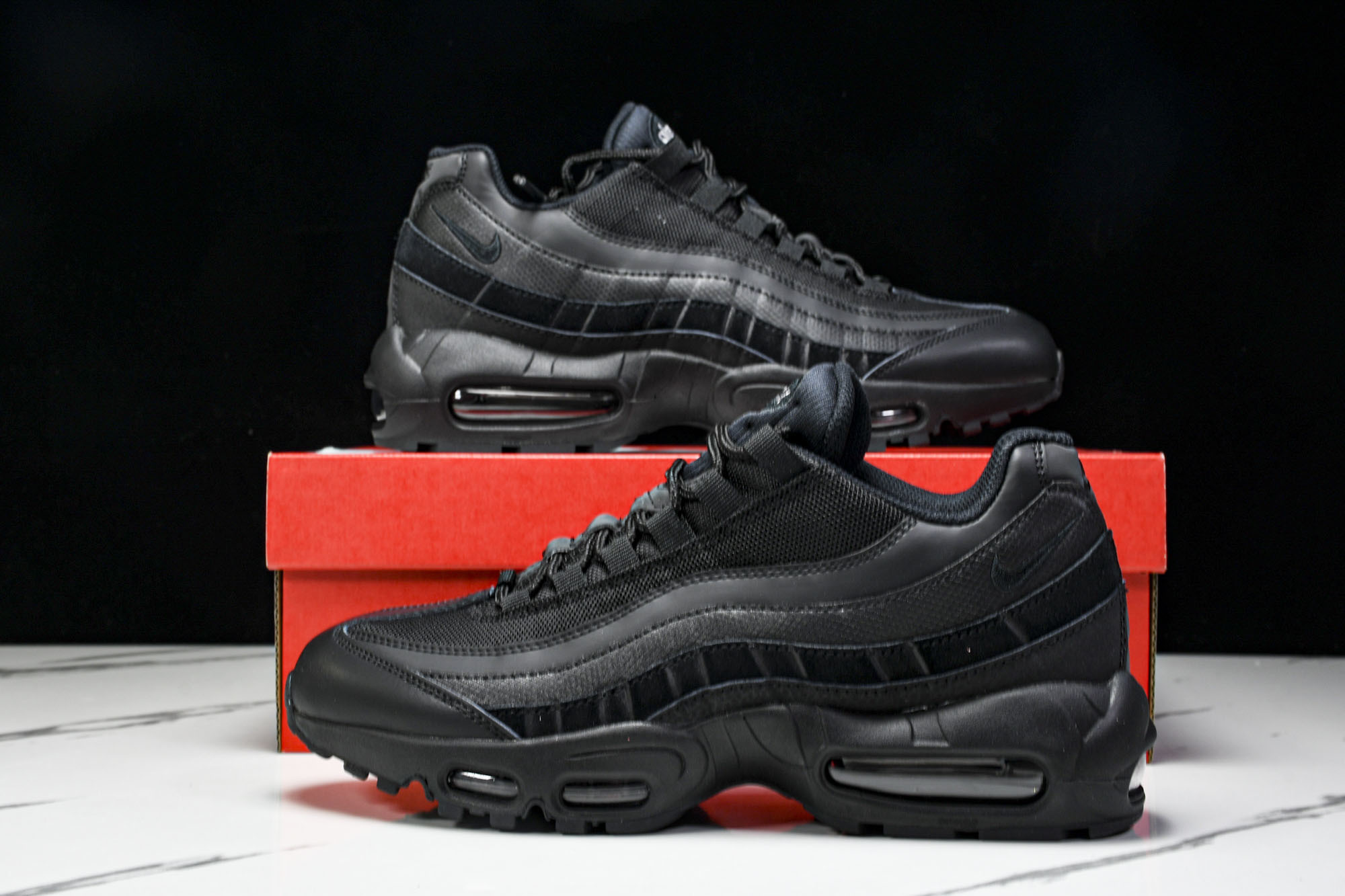 纯原Denham x NK Air Max 95 全黑 跑步鞋 CI3705 001 #YZ001-1原