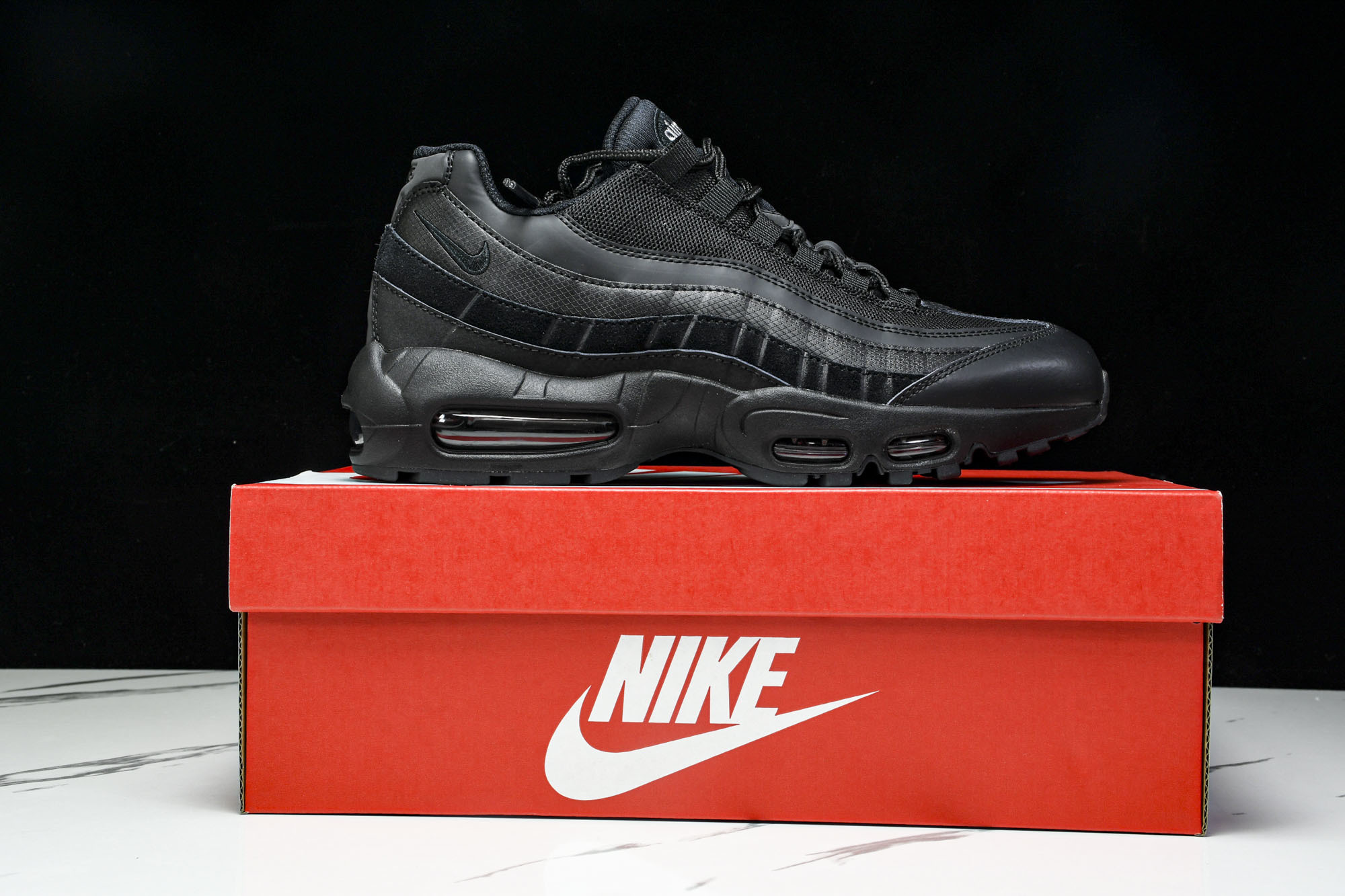 纯原Denham x NK Air Max 95 全黑 跑步鞋 CI3705 001 #YZ001-1原