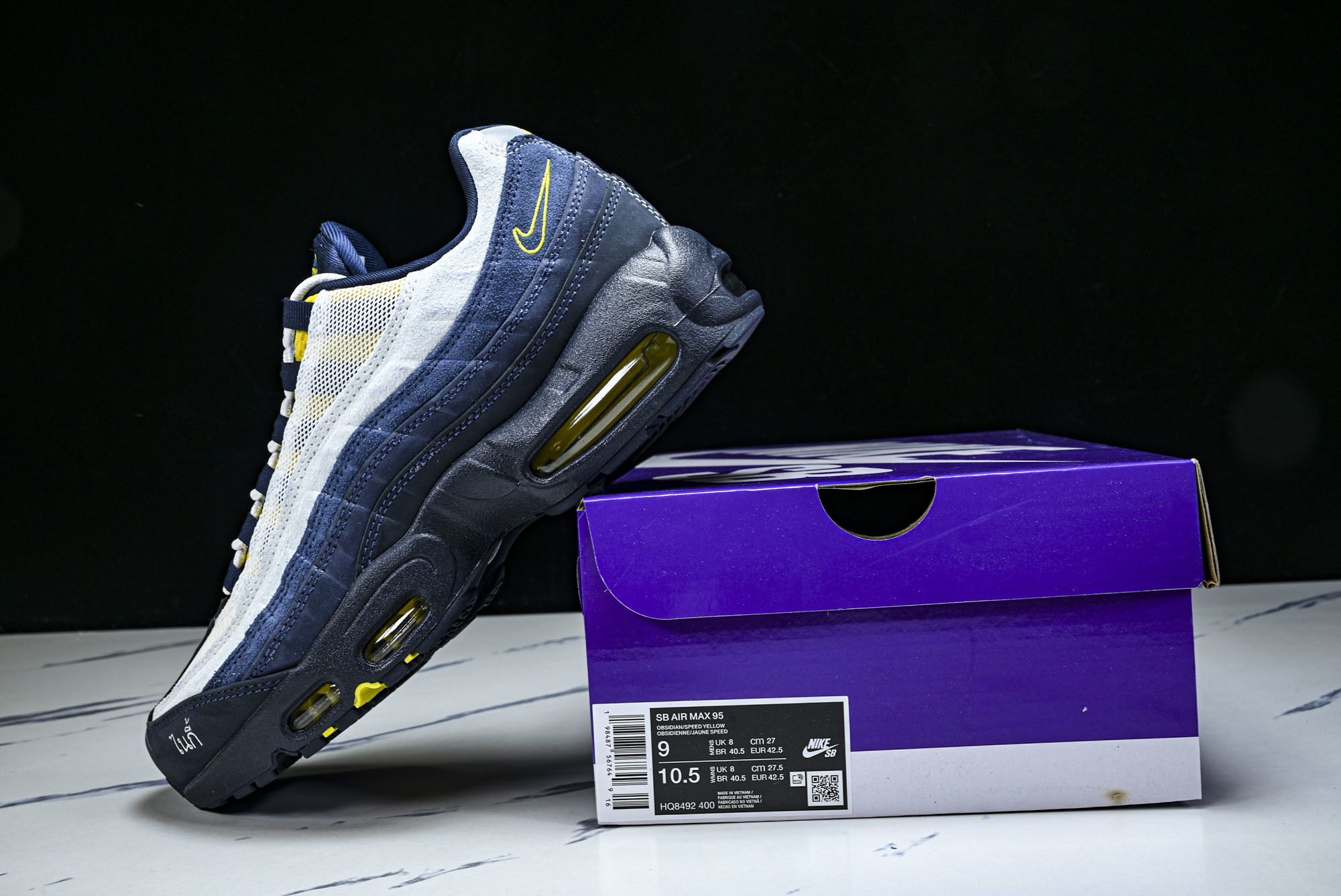 纯原Eric Koston x NK SB Air Max 95 深蓝白 耐克联名低帮气垫男女跑步鞋 H