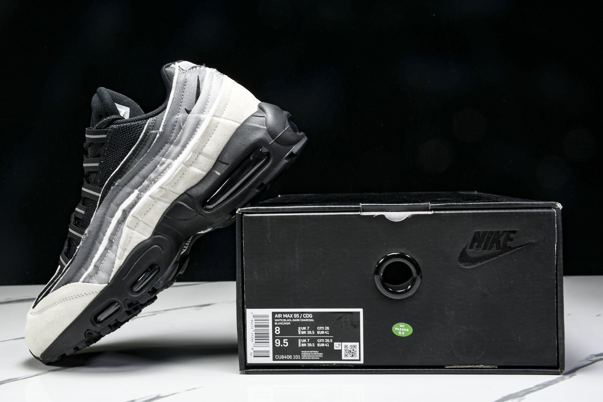 纯原NK Air Max 95 Comme Des Garcons Black Grey CDG 黑灰 