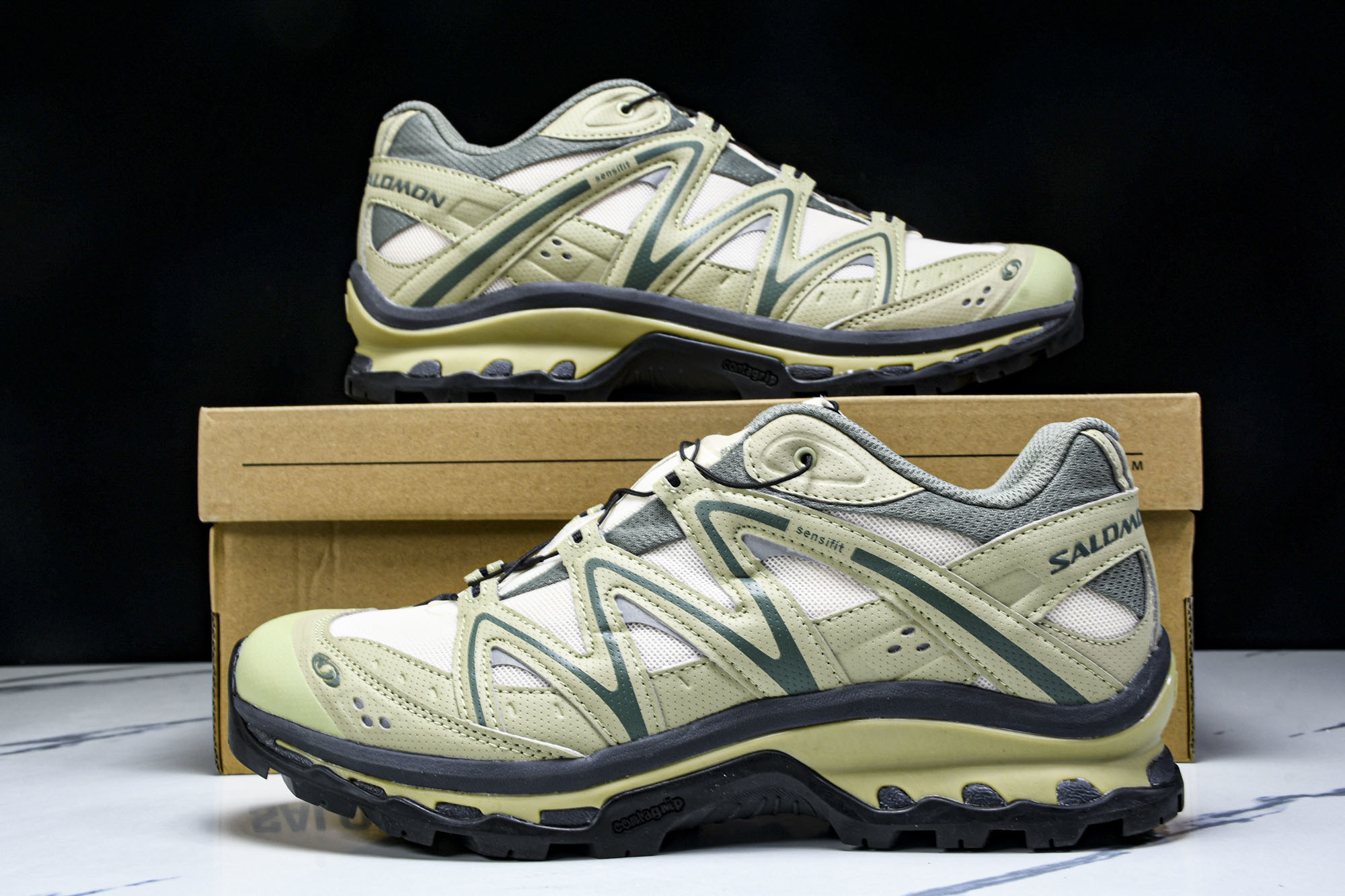 GXP Salomon XT-QUEST ADV黑白斑鸠杏色复古机能功能户外跑步鞋 斑鸠绿  30 #Y