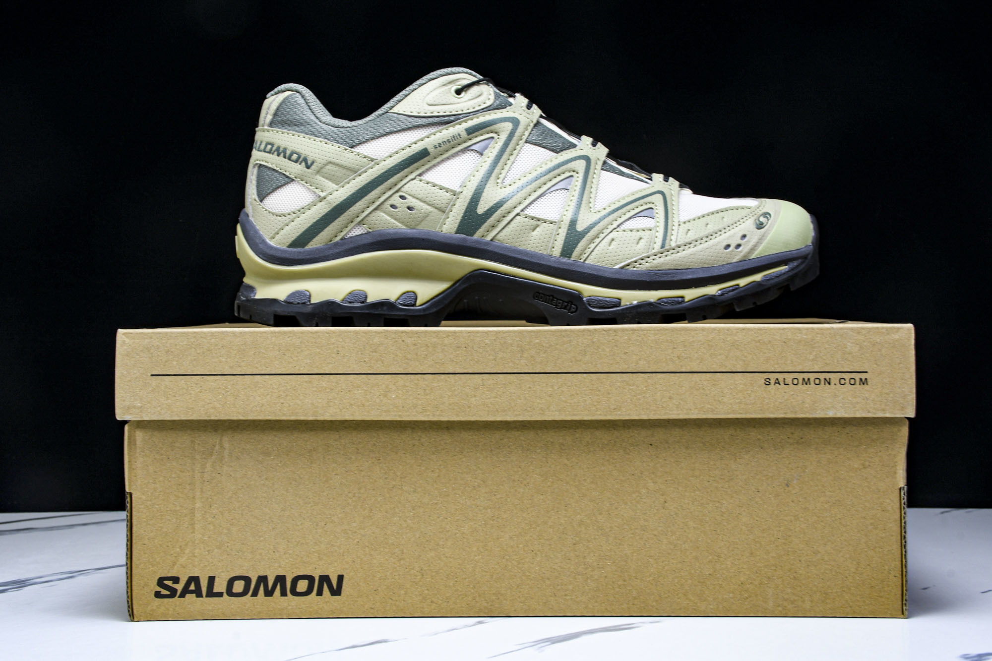 GXP Salomon XT-QUEST ADV黑白斑鸠杏色复古机能功能户外跑步鞋 斑鸠绿  30 #Y