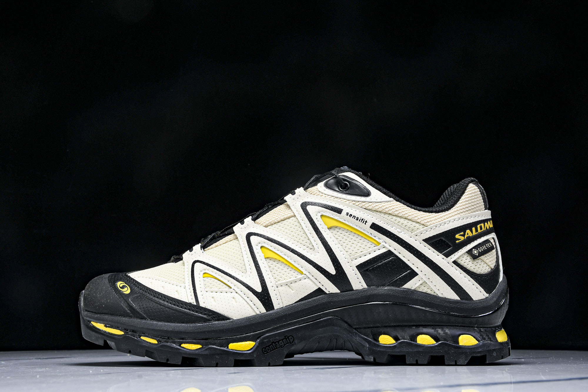 GXP Salomon XT-QUEST ADV黑白斑鸠杏色复古机能功能户外跑步鞋 米黑色  26 #Y