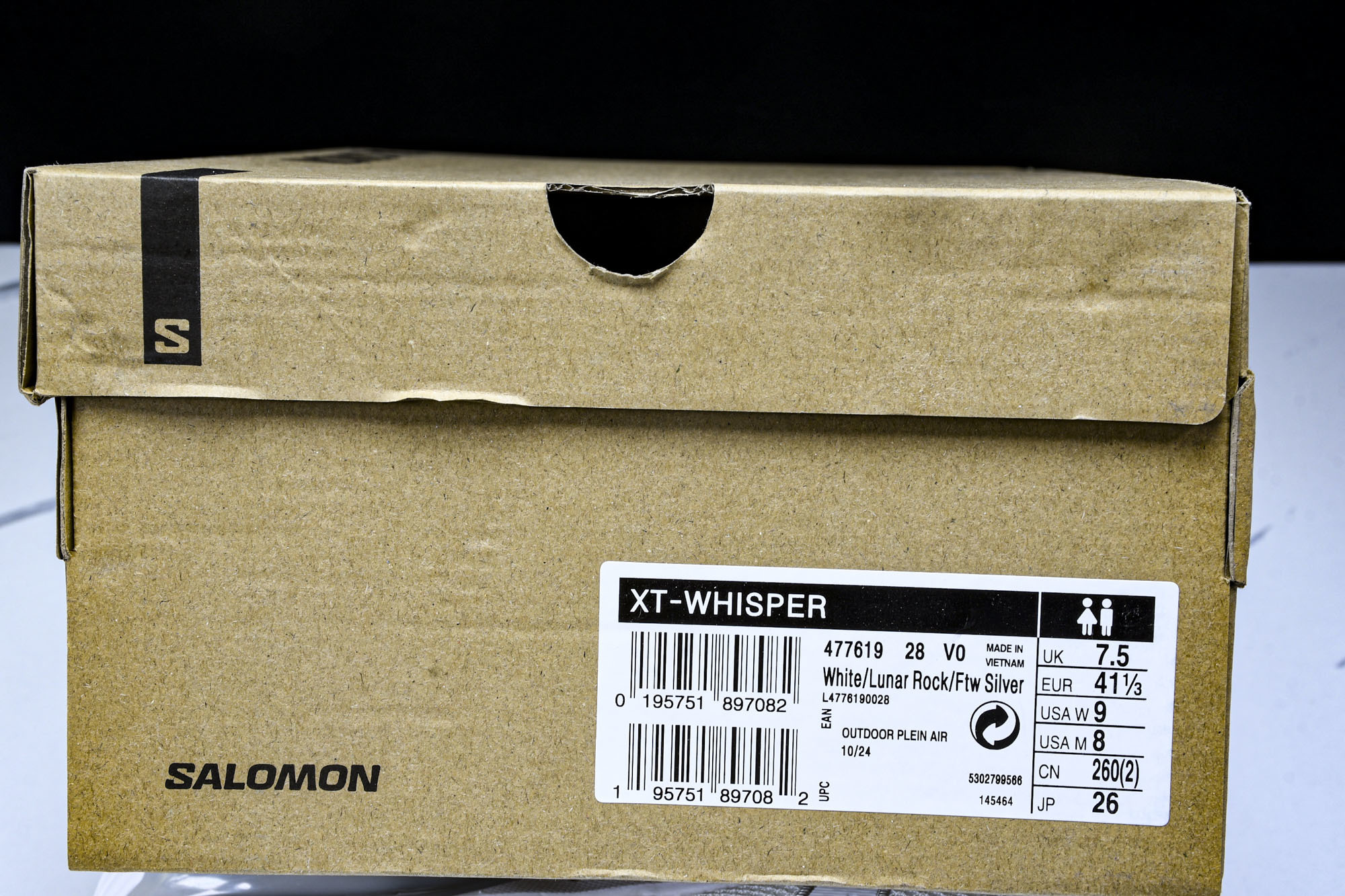 SALOMON萨洛蒙 XT-WHISPER 舒适百搭耐磨轻便 低帮 休闲越野训练城市通勤跑步鞋 白色  