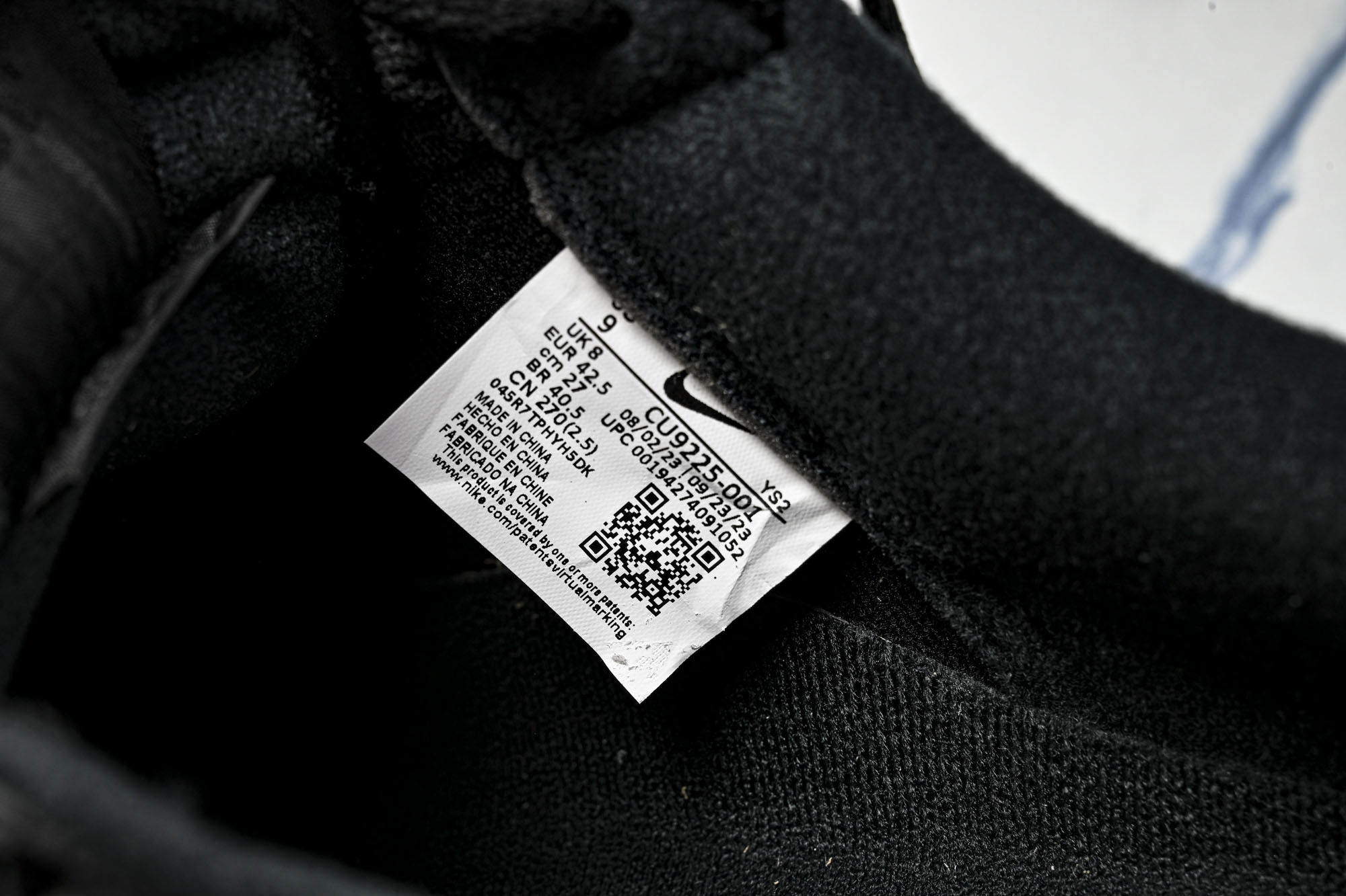 NK Air Force 1 Low Supreme Black White 黑白 CU9225 001