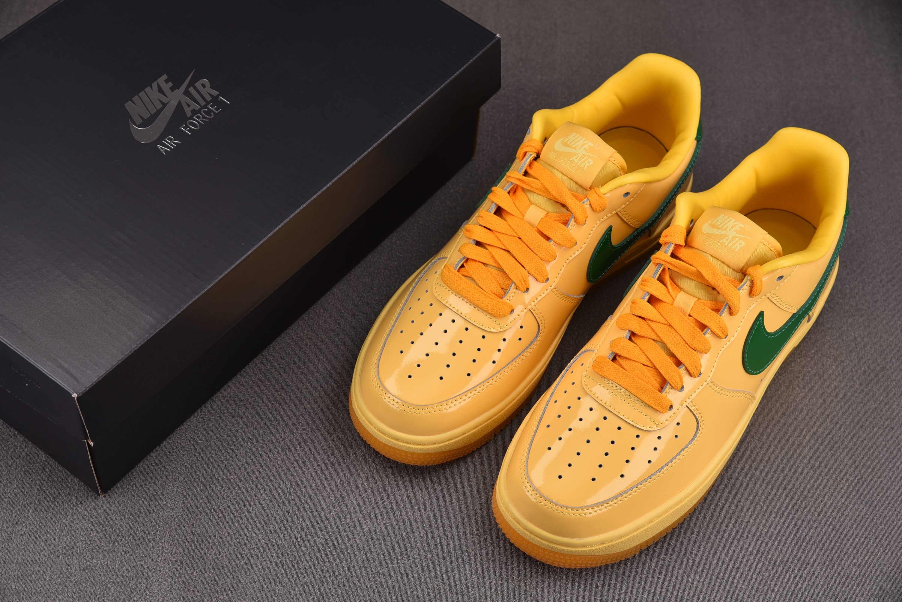 纯原 Air Force 1 Low Patent Leather Topaz Gold Pine Gr