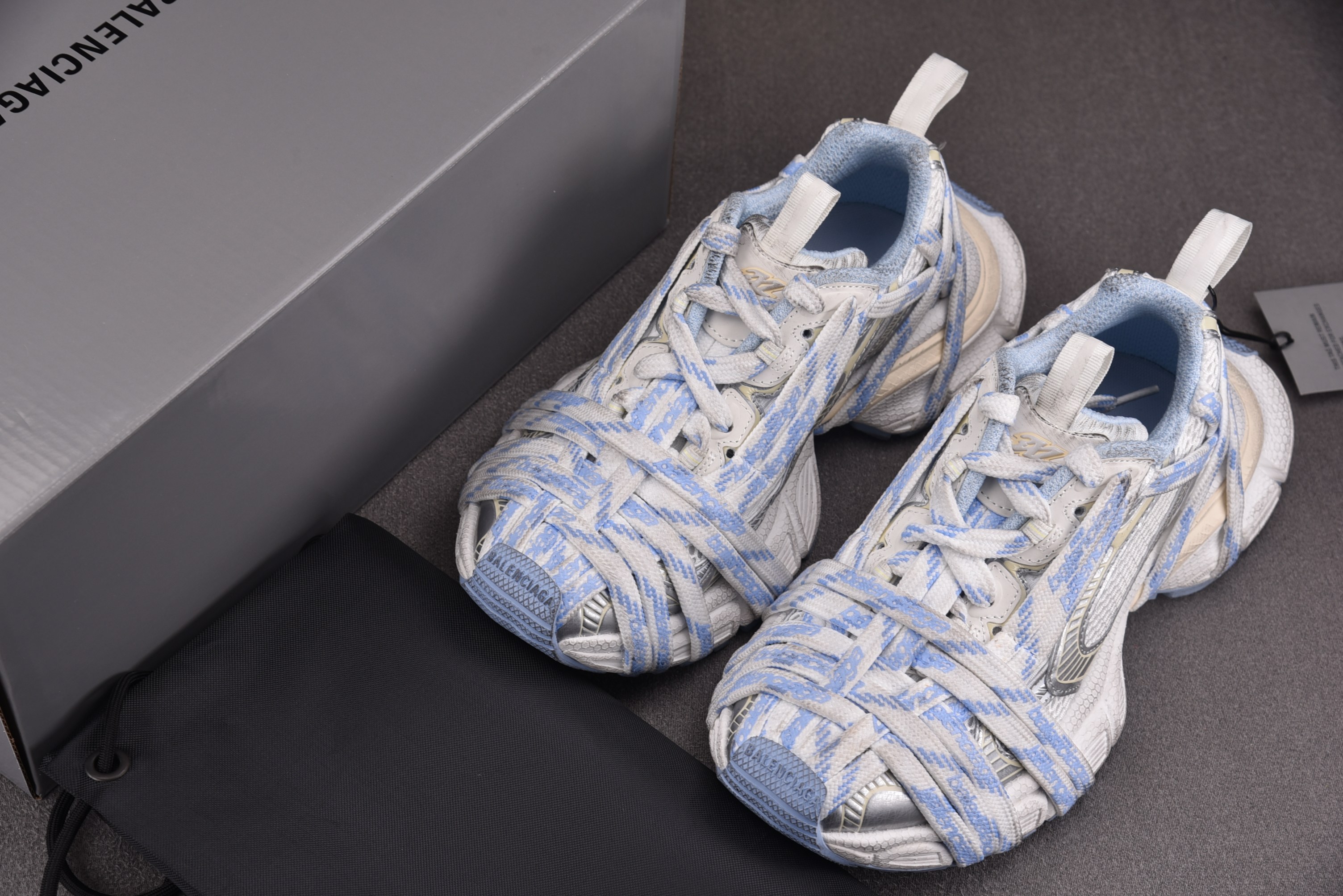 纯原 Balenciaga 3XL Extreme Lace 蜘蛛侠绑带 白蓝 YZ009-0335-4