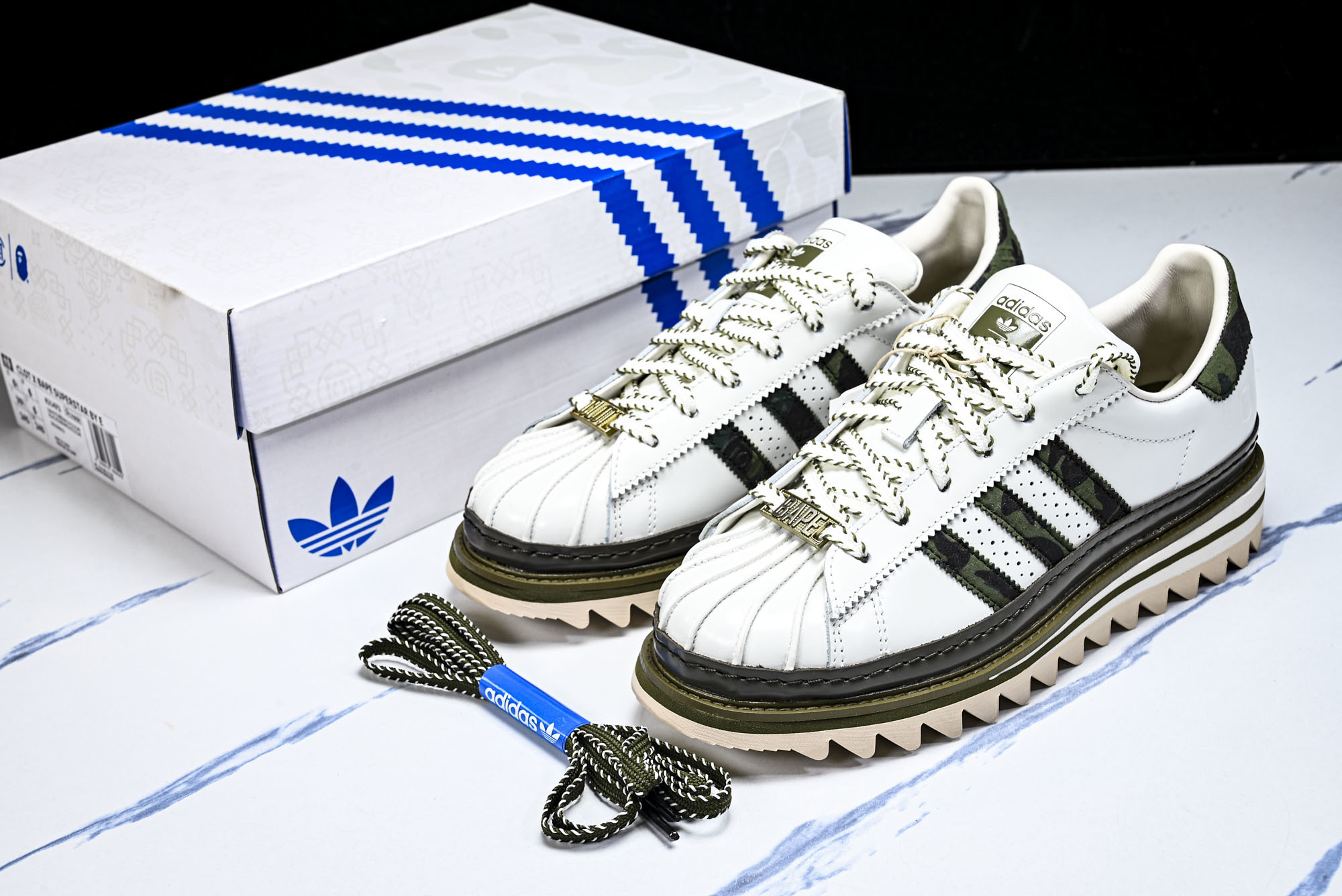 纯原 Clot x Adidas Superstar 陈冠希联名 贝壳头锯齿休闲板鞋 KJ1473 #Y