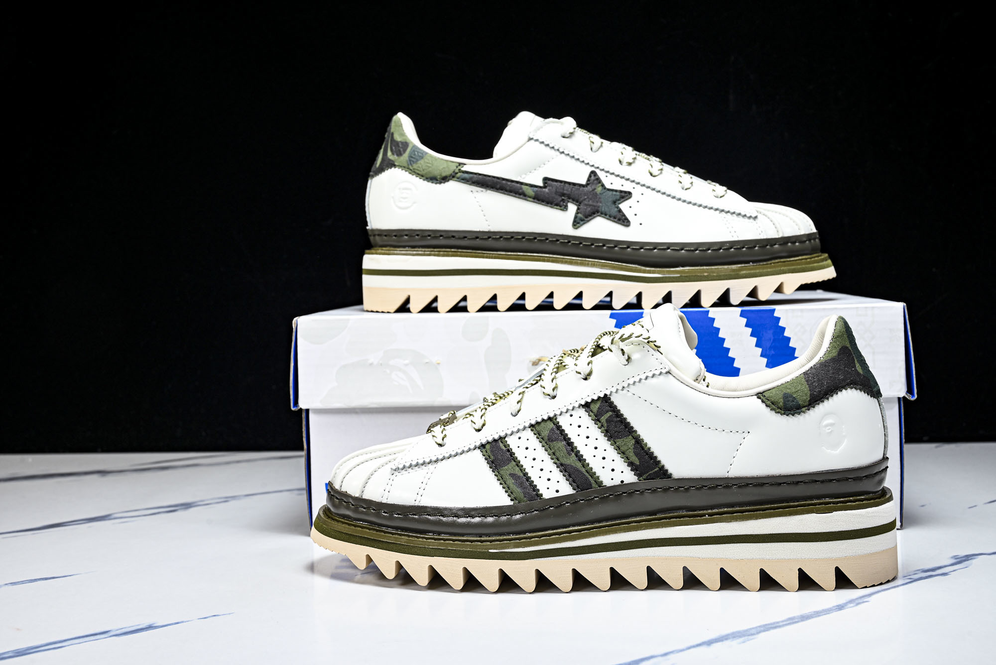 纯原 Clot x Adidas Superstar 陈冠希联名 贝壳头锯齿休闲板鞋 KJ1473 #Y