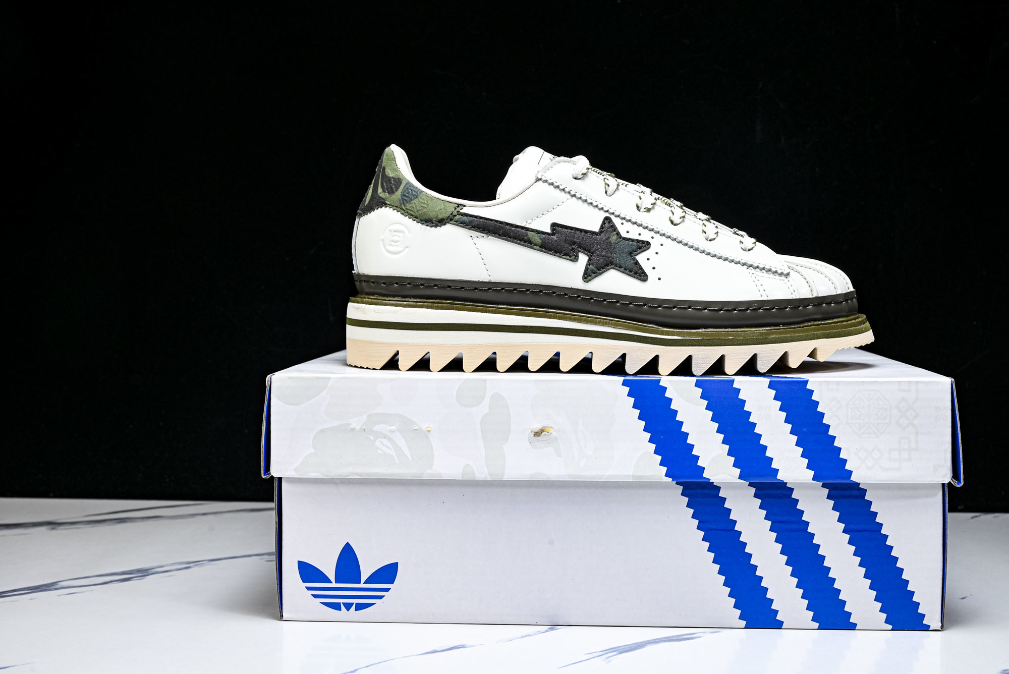 纯原 Clot x Adidas Superstar 陈冠希联名 贝壳头锯齿休闲板鞋 KJ1473 #Y