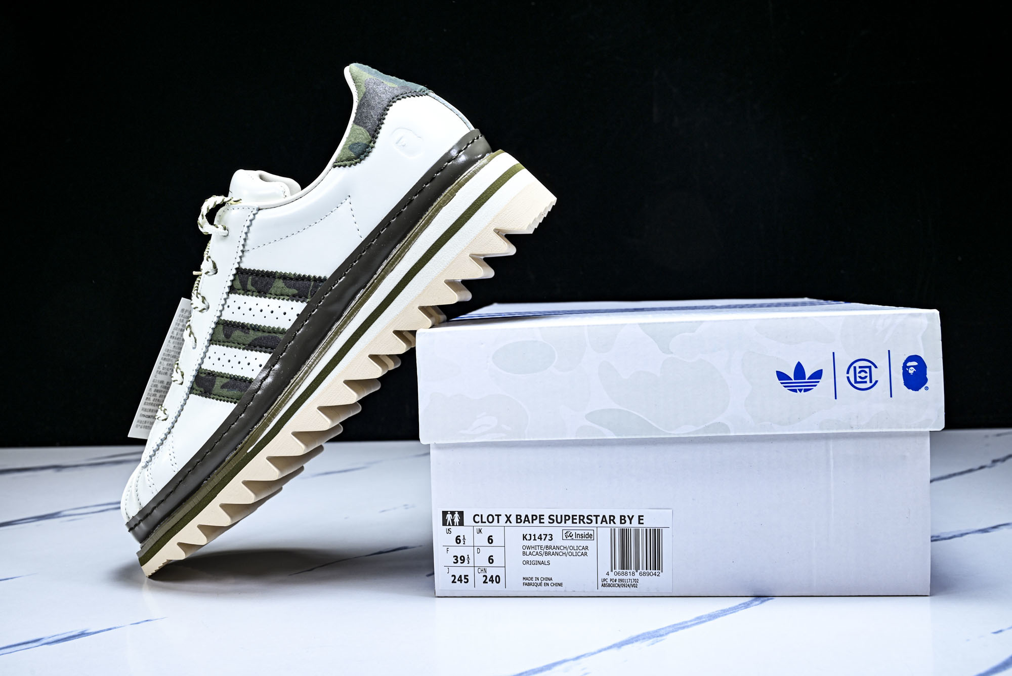 纯原 Clot x Adidas Superstar 陈冠希联名 贝壳头锯齿休闲板鞋 KJ1473 #Y