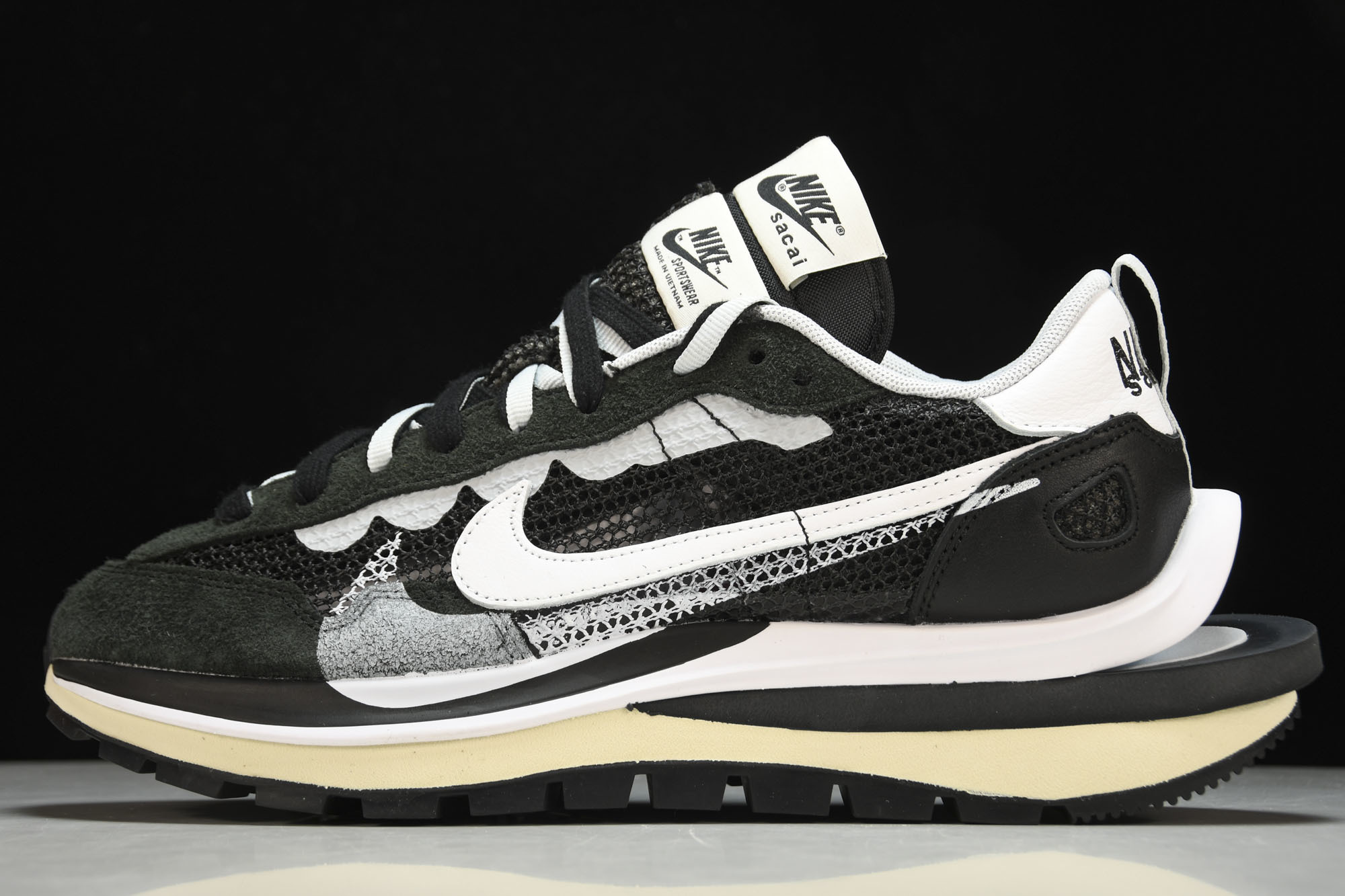 纯原 Sacai X Nike VaporWaffle 联名解构黑白 跑鞋 CV1363-001 #YZ