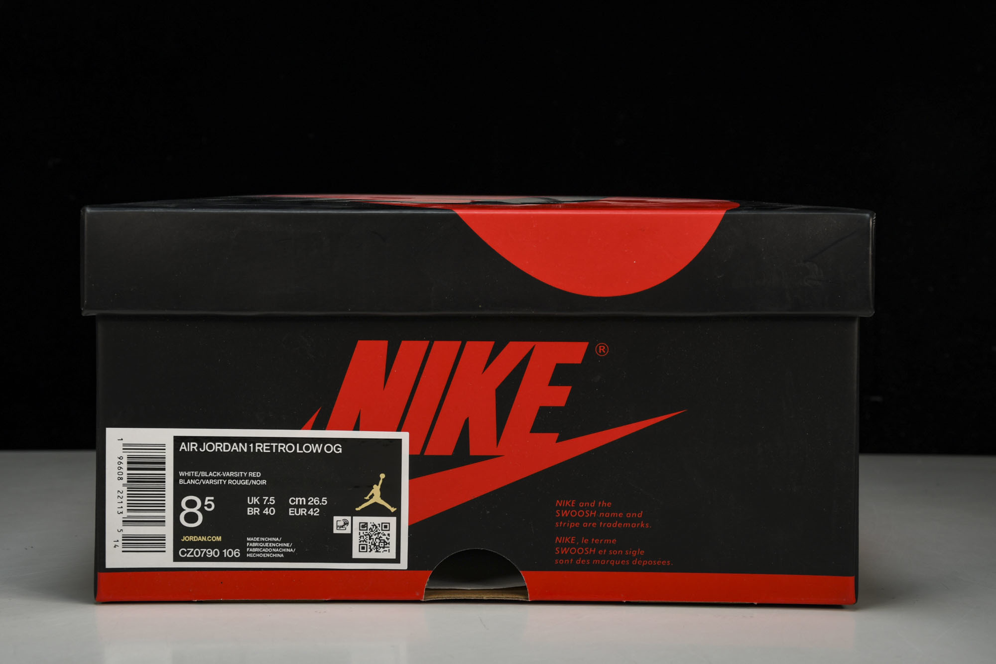 Air Jordan 1 Low OG“Black Toe”AJ1低帮黑脚趾 CZ0790-106 #Y
