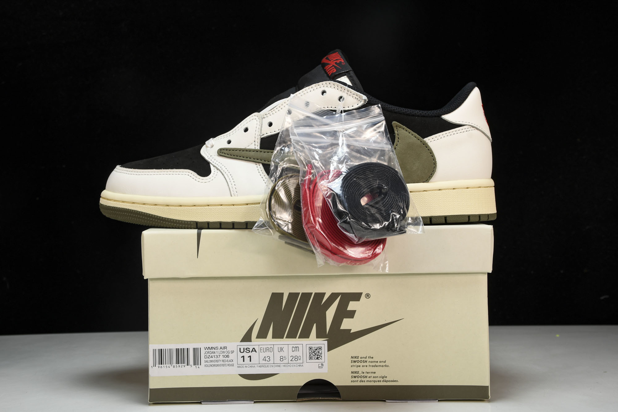 纯原 Travis Scott x Air Jordan 1 Low OG WMNS“Olive”橄榄绿