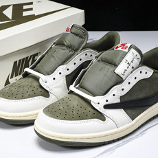 纯原 Travis Scott x Air Jordan 1 Low OG“Medium Olive”米 纯原 Travis Scott x Air Jordan 1 Low OG“Medium Olive”米
