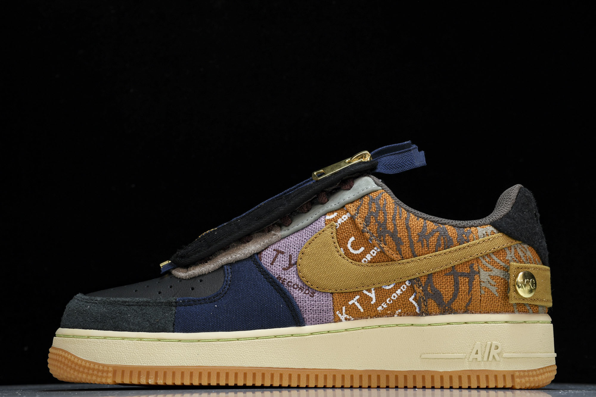 纯原 Travis Scott x Nk AF 1 Low Cactus Jack TS 拼接低帮 黄色