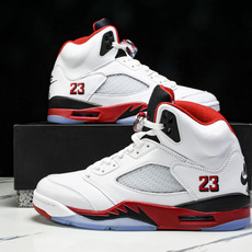 Air Jordan 5 Retro Fire Red Black Tongue (2025) 白红 H Air Jordan 5 Retro Fire Red Black Tongue (2025) 白红 H