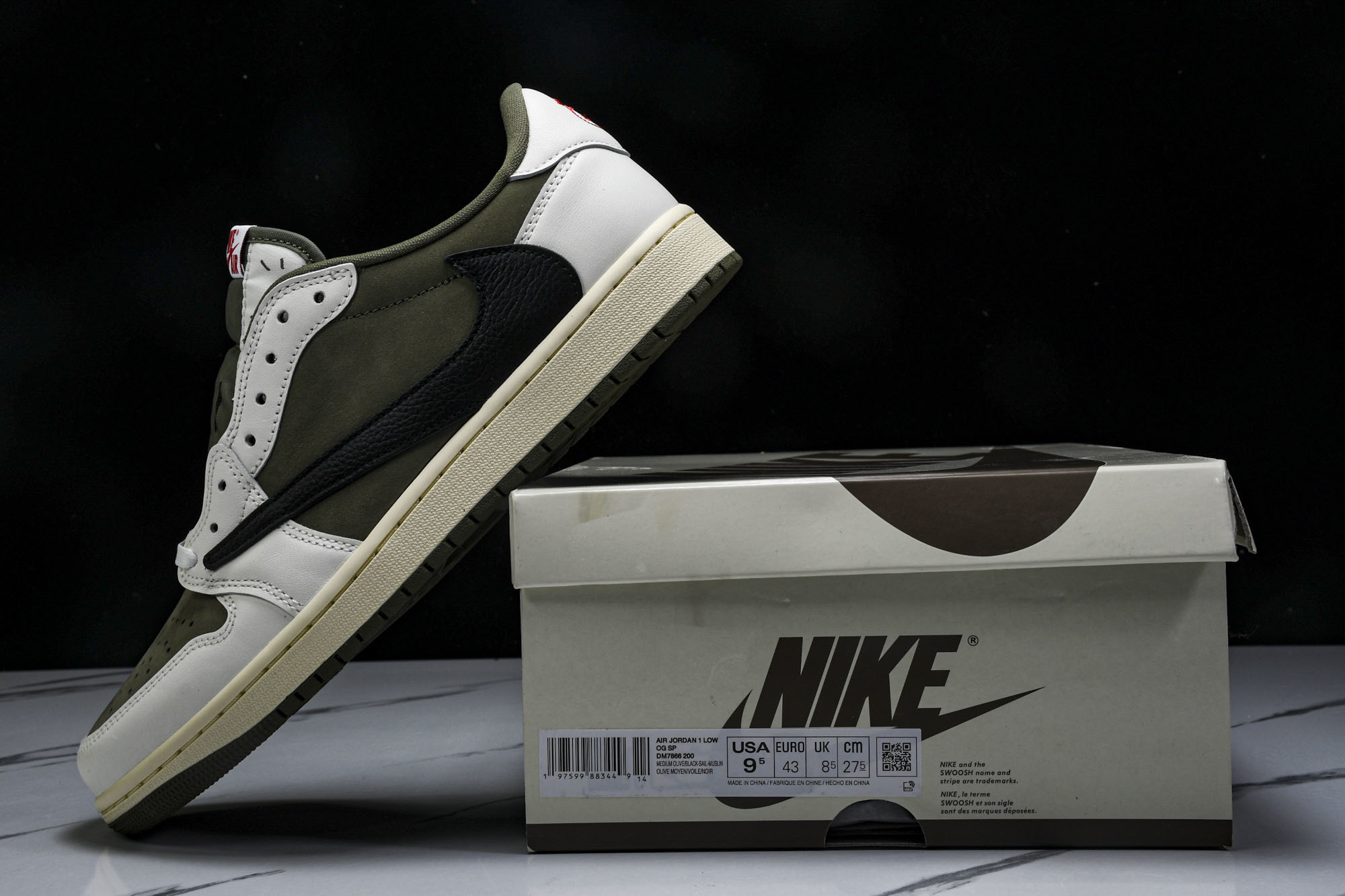 Travis Scott x Air Jordan 1 Low OG“Medium Olive”米绿 D