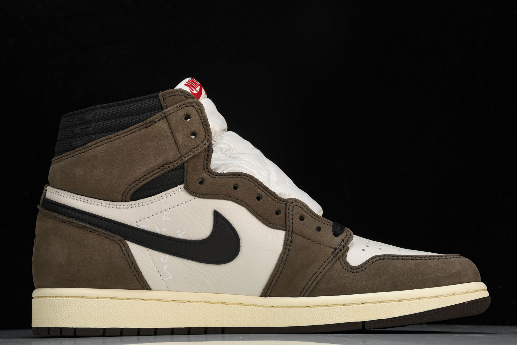 纯原 Air Jordan 1 Travis Scott AJ1 TS 深棕 高帮倒钩 鬼脸 三方联名 