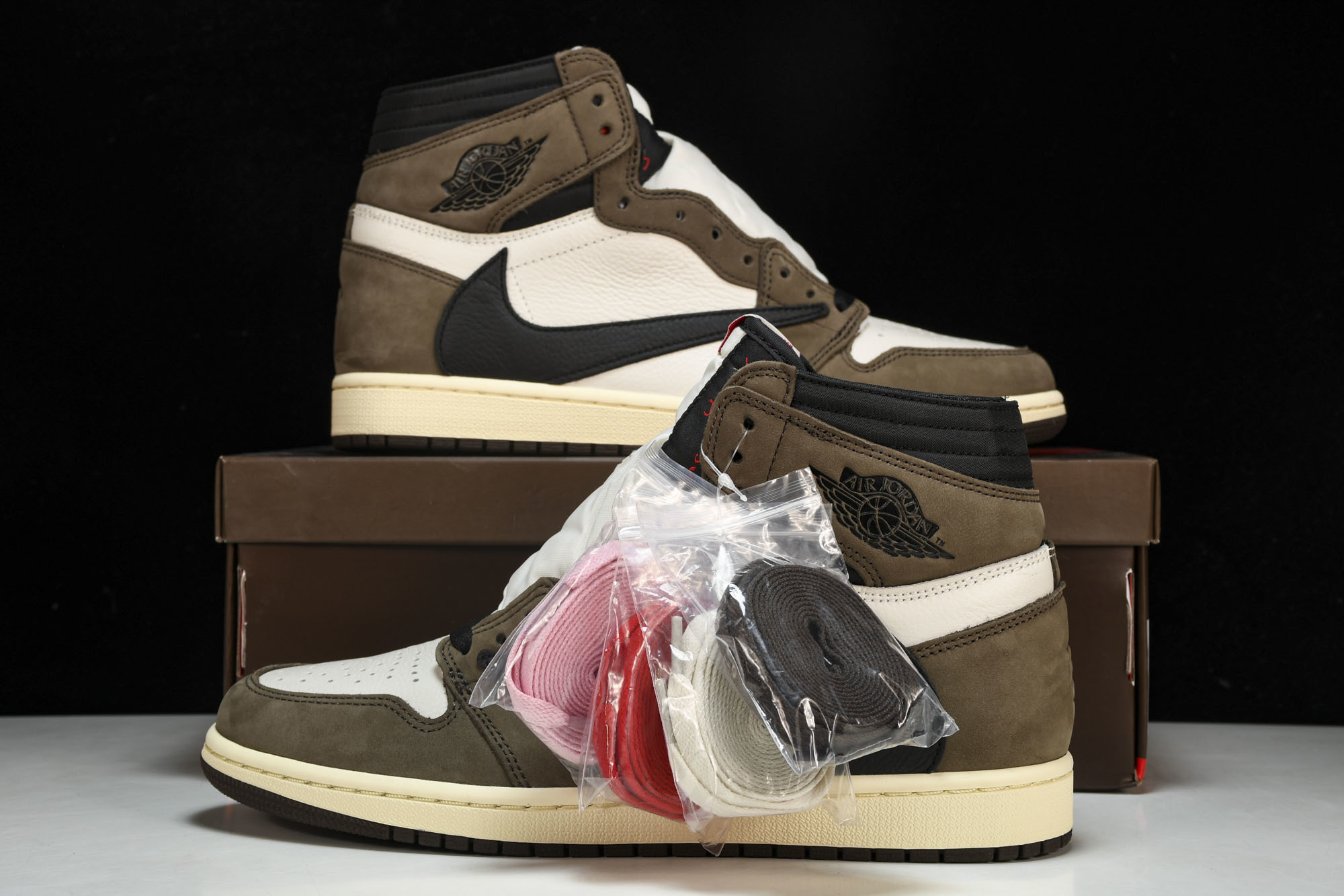 纯原 Air Jordan 1 Travis Scott AJ1 TS 深棕 高帮倒钩 鬼脸 三方联名 