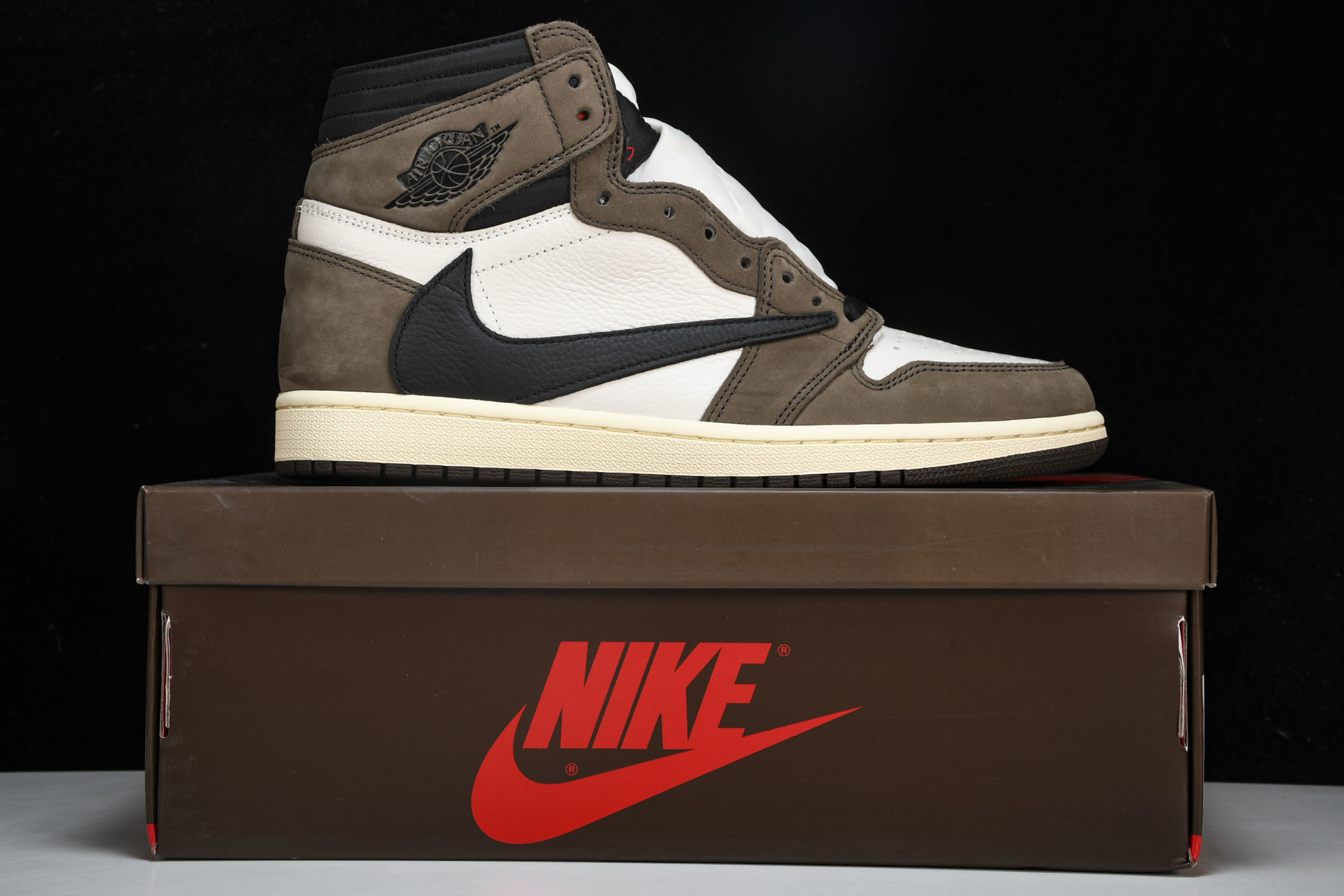 纯原 Air Jordan 1 Travis Scott AJ1 TS 深棕 高帮倒钩 鬼脸 三方联名 