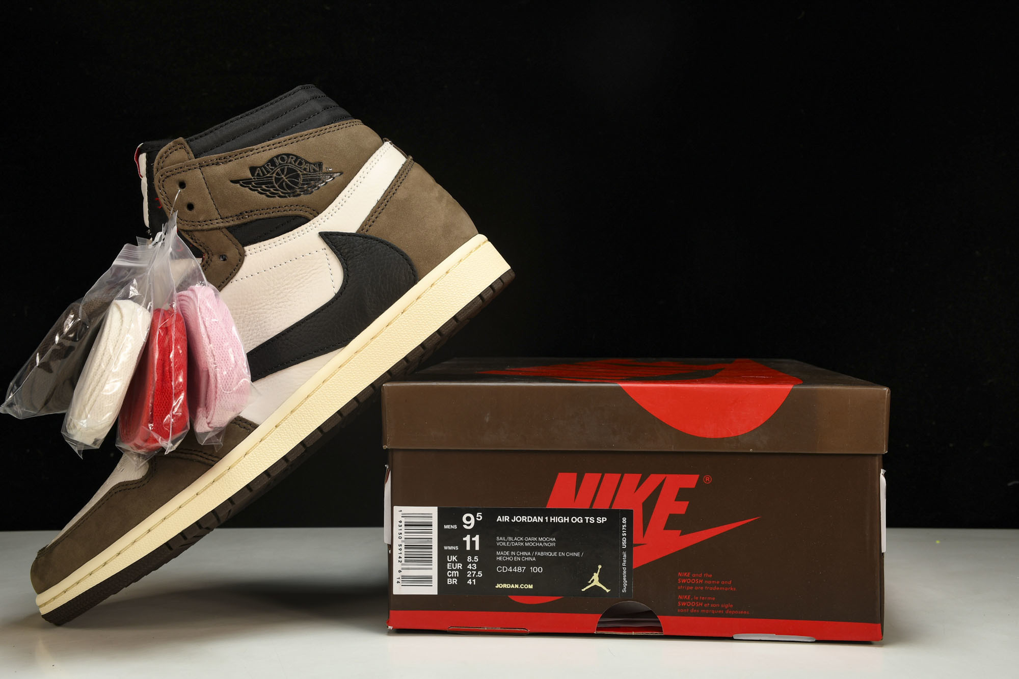 纯原 Air Jordan 1 Travis Scott AJ1 TS 深棕 高帮倒钩 鬼脸 三方联名 