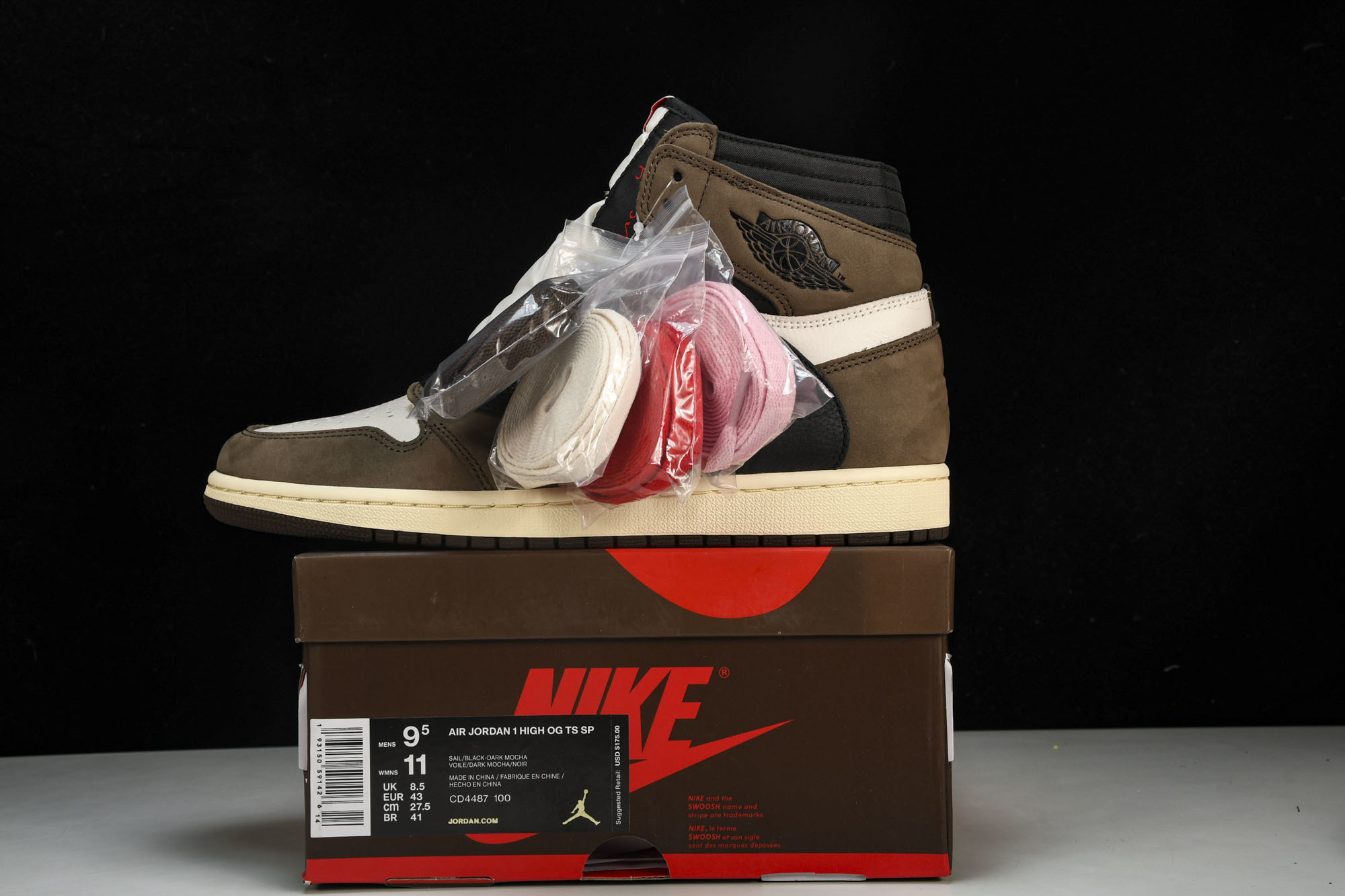 纯原 Air Jordan 1 Travis Scott AJ1 TS 深棕 高帮倒钩 鬼脸 三方联名 