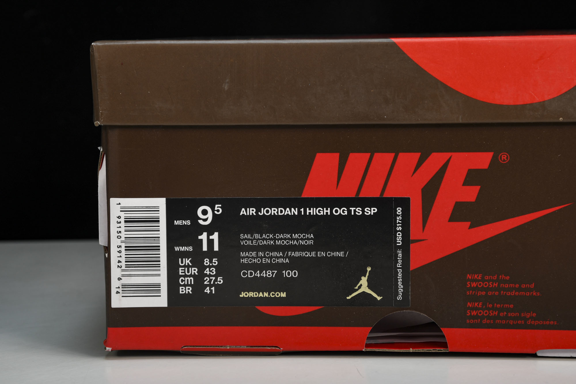 纯原 Air Jordan 1 Travis Scott AJ1 TS 深棕 高帮倒钩 鬼脸 三方联名 
